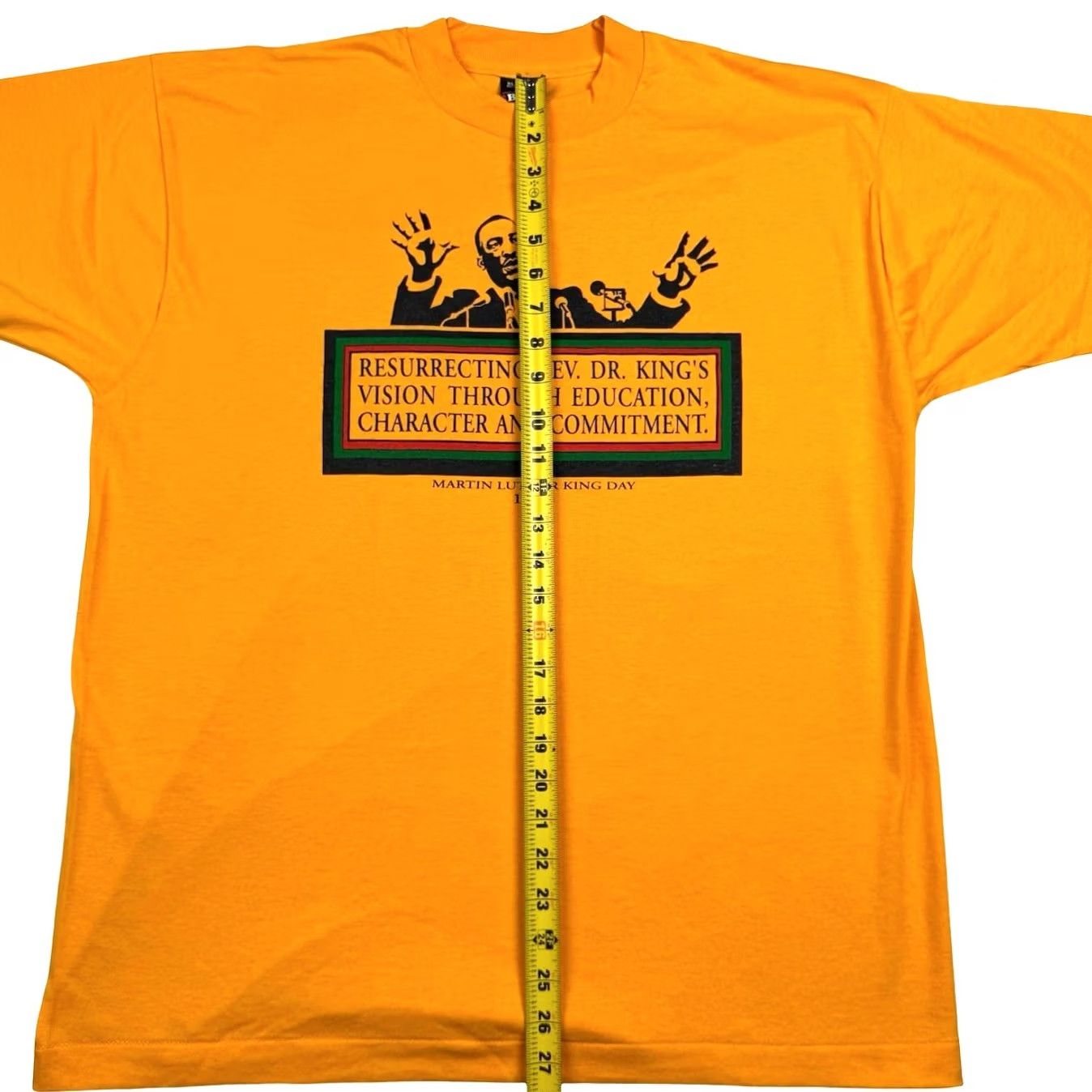 Vintage VTG 1994 MLK Day Martin Luther King Jr. Mens Single Stitch T-Shirt Gold XL Size US XL / EU 56 / 4 - 5 Thumbnail