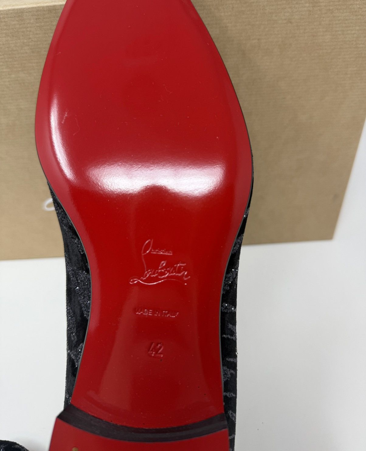 Christian Louboutin Christian Louboutin Dandy Chick Black Velvet Glitter Loafers Size US 9 / EU 42 - 5 Thumbnail