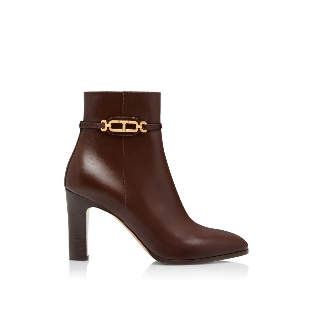 Tom Ford o1loc1c1025 W3520 Mid Heel Ankle Boots in Brown Size US 11 / IT 41 - 1 Thumbnail