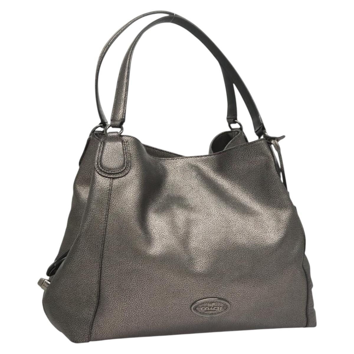Coach Shoulder Bag Leather Silver Auth Bs25062, Women's