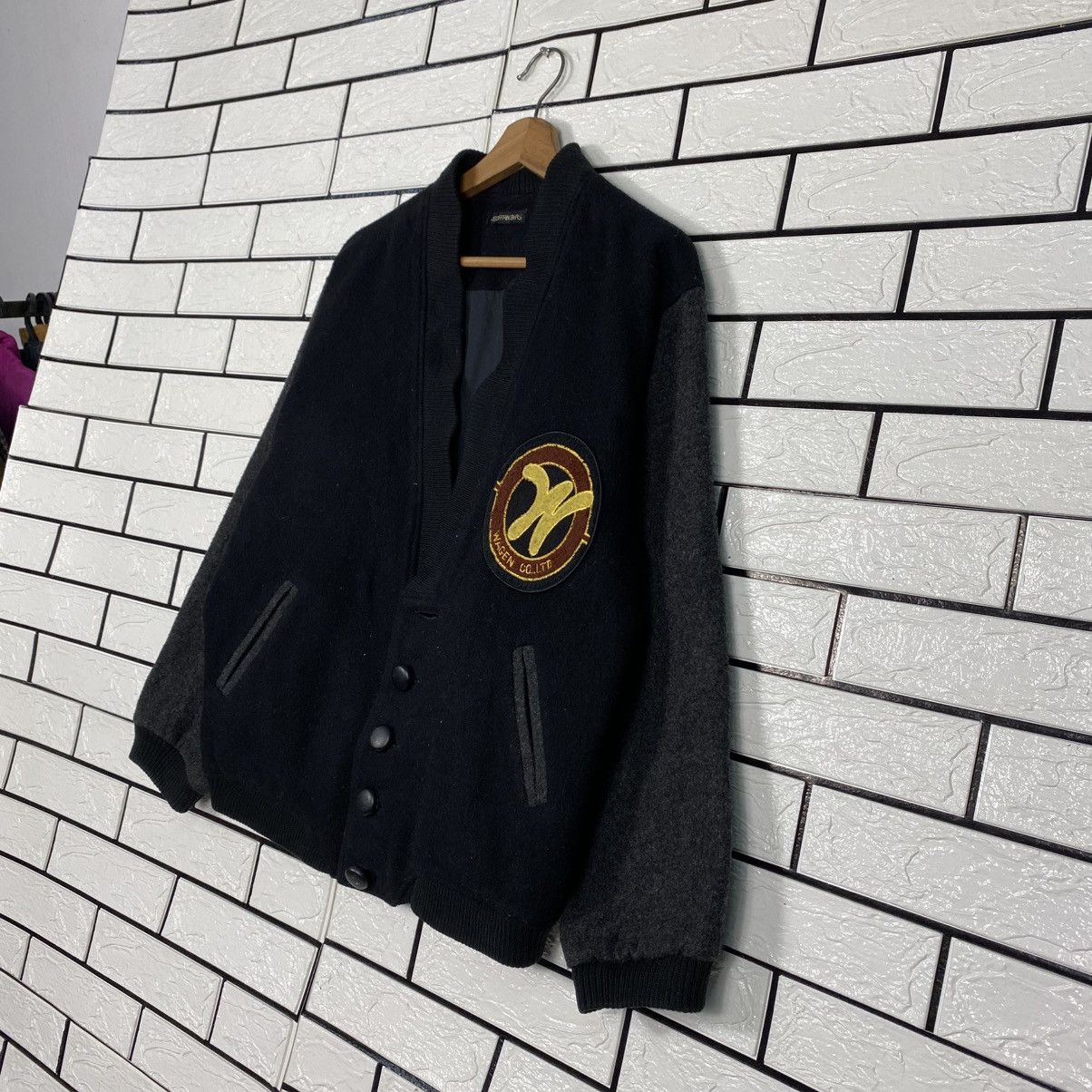 Japanese Brand 📌Wagen Co Ltd Wool Bomber Jacket Issey Miyake Size US L / EU 52-54 / 3 - 3 Thumbnail
