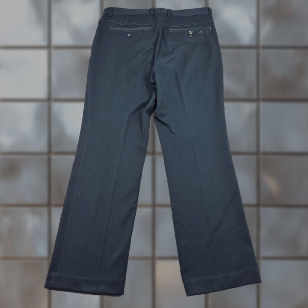 Vintage VTG Louis Castel Dress Pants Mens 32x28 Green Stretch Flat Front Zip Front Pockets Logo Casual Business Mens Size US 32 / EU 48 - 1 Thumbnail