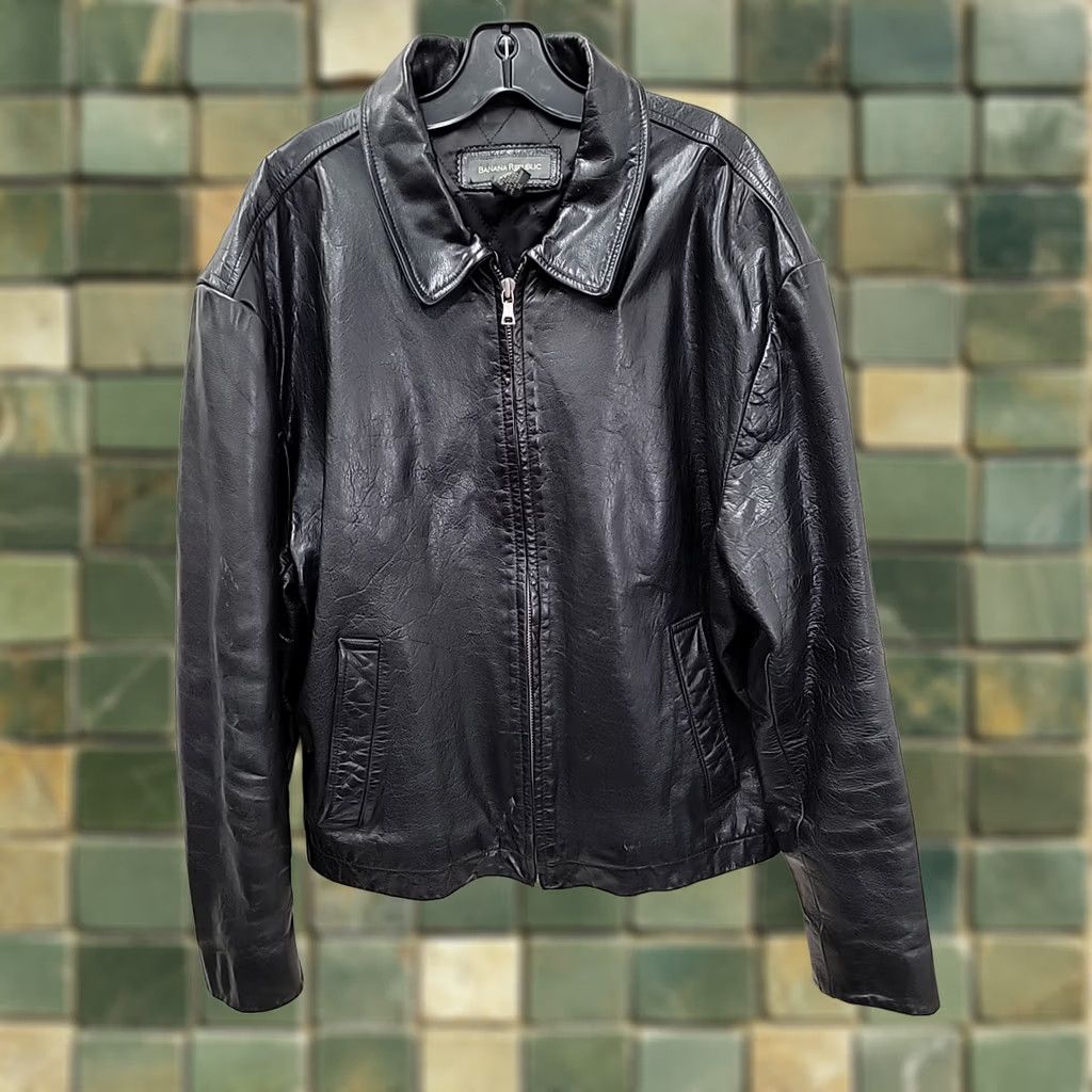 Banana Republic Banana Republic Jacket Size XL Black Genuine Leather Mens Size US XL / EU 56 / 4 - 1 Thumbnail