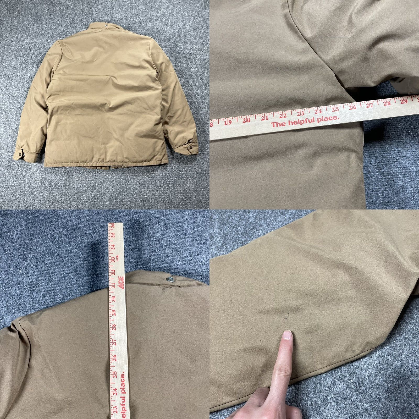 Schott VINTAGE Schott NYC Jacket Parka Hoodie Down Puffer Beige Men's XL L 70s Vintage Classic Casual Zip Hooded Quilted Nylon Down Filláticos Size US L / EU 52-54 / 3 - 8 Thumbnail