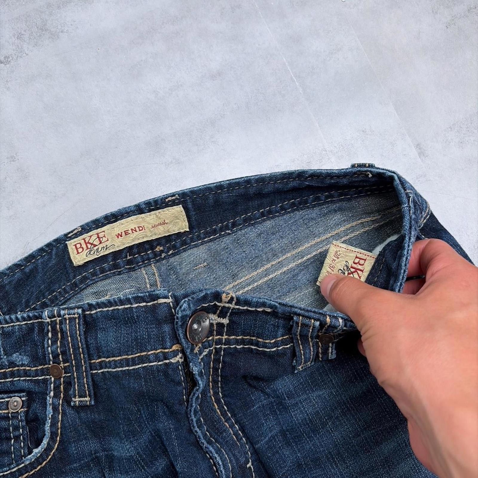 BKE Y2K Dark Wash BKE Denim Grunge Flared Denim Jeans Size 30" / US 8 / IT 44 - 5 Thumbnail