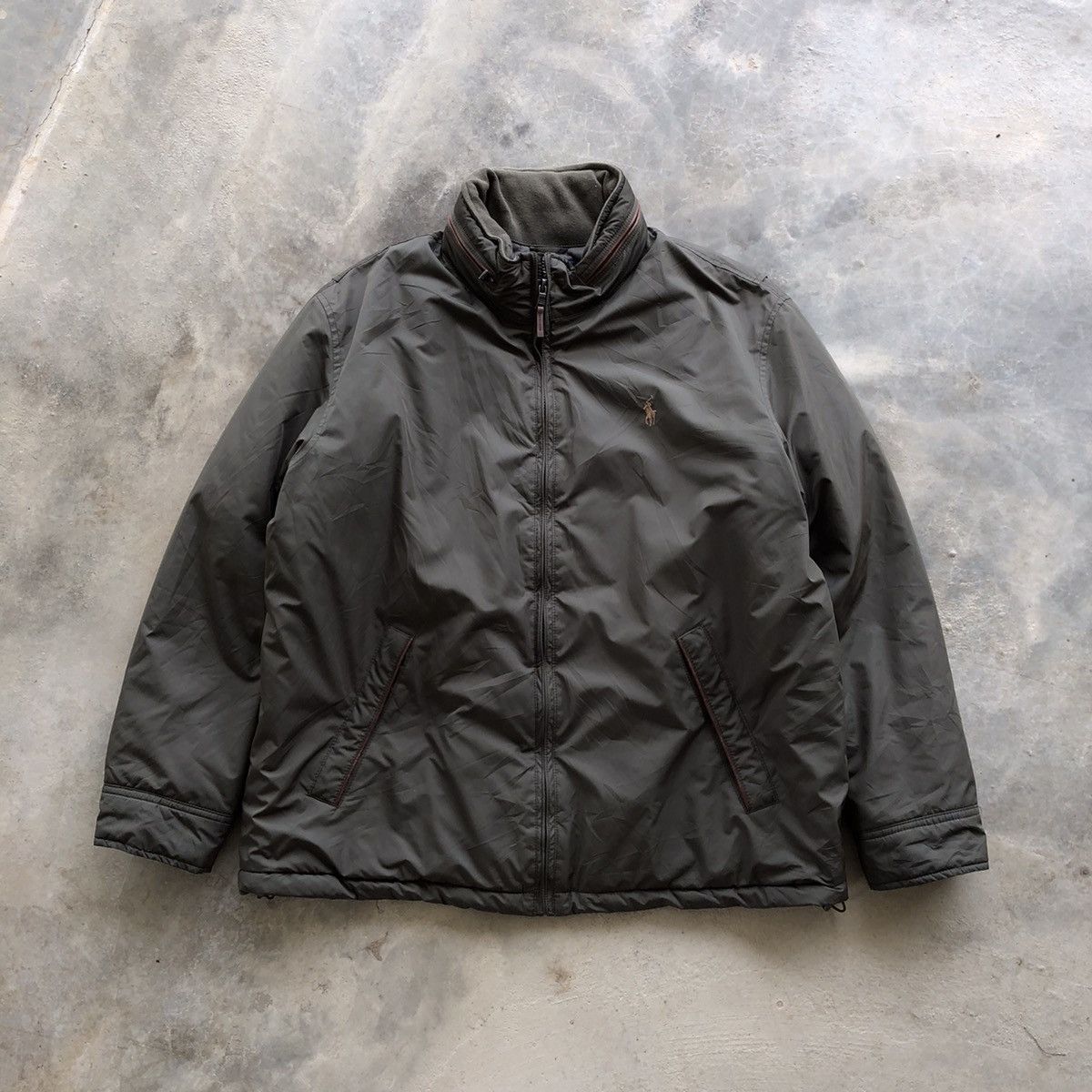 image of Polo Ralph Laurent Hidden Hoodie Jacket in Green, Men's (Size Large)