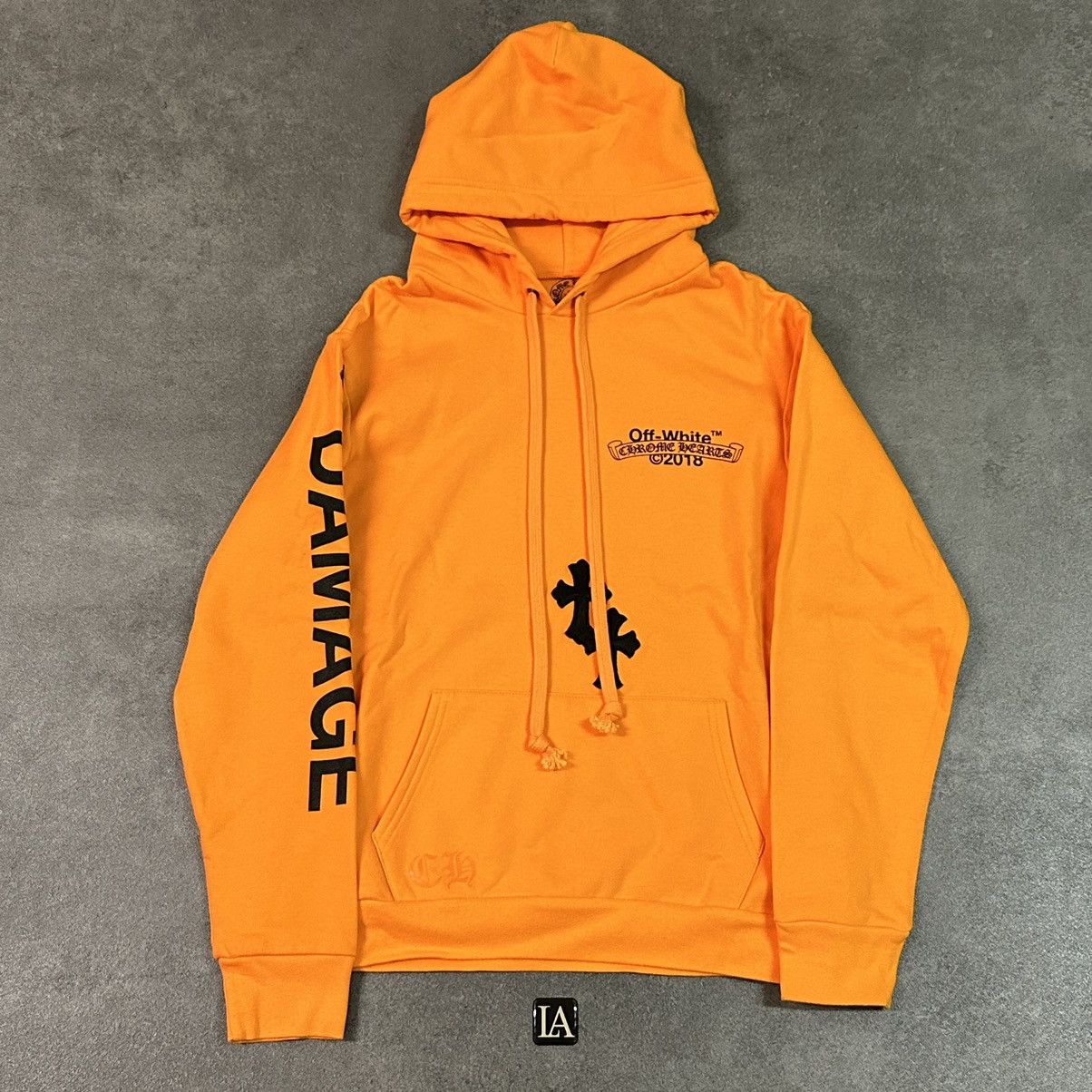 image of Chrome Hearts Off White Virgil Abloh F&f Art Basel Hoodie in Orange, Men's (Size Medium)