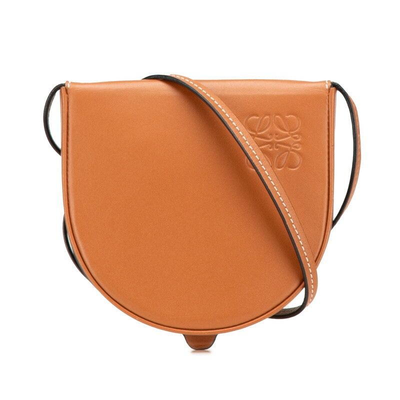 Loewe Loewe Heel Pouch Small Leather Shoulder Bag Leather Crossbody Bag in Brown, Women's