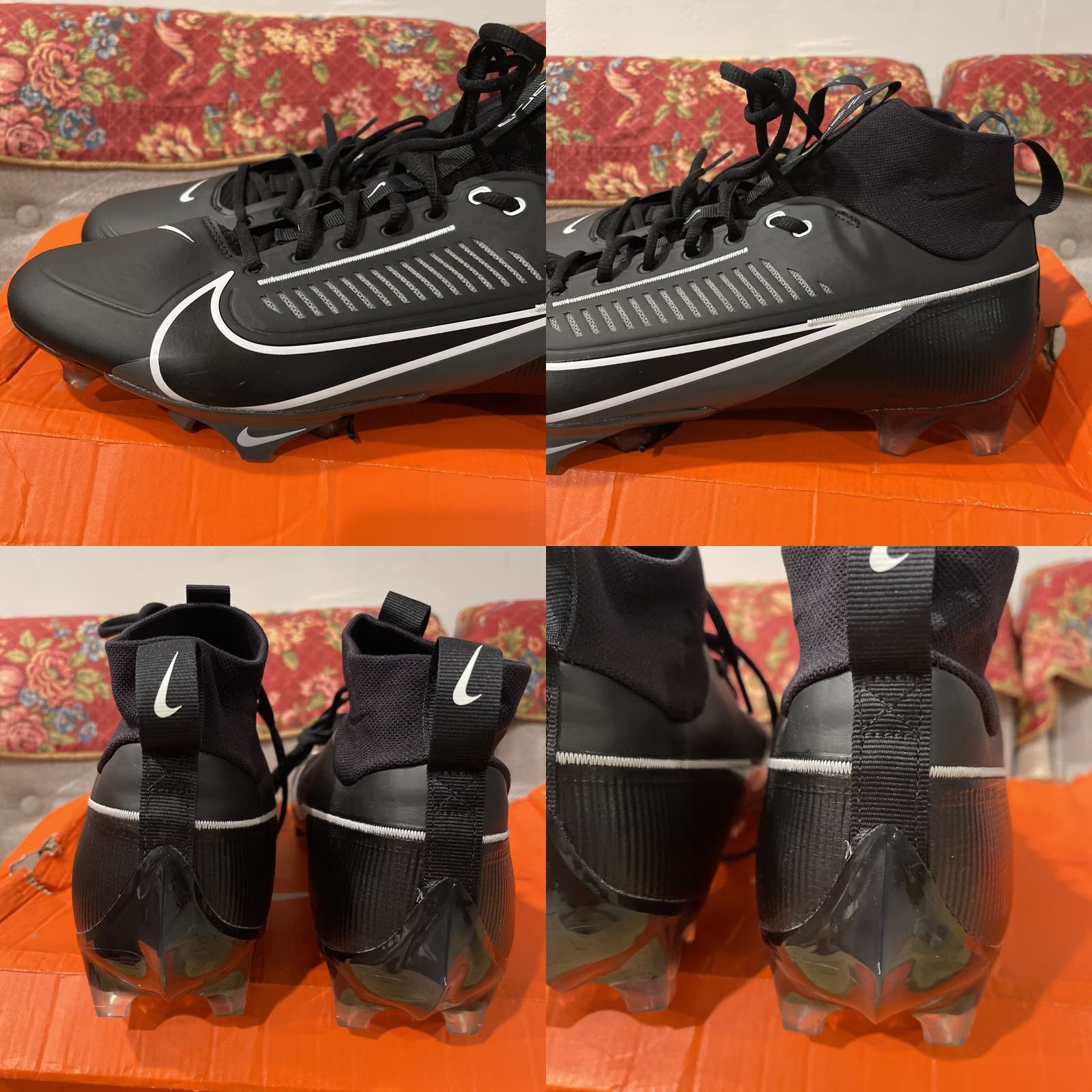Nike Nike Vapor Edge Pro 360 2 Football Cleats Mens 14 Black White DA5456-010 Size US 13 / EU 46 - 8 Thumbnail