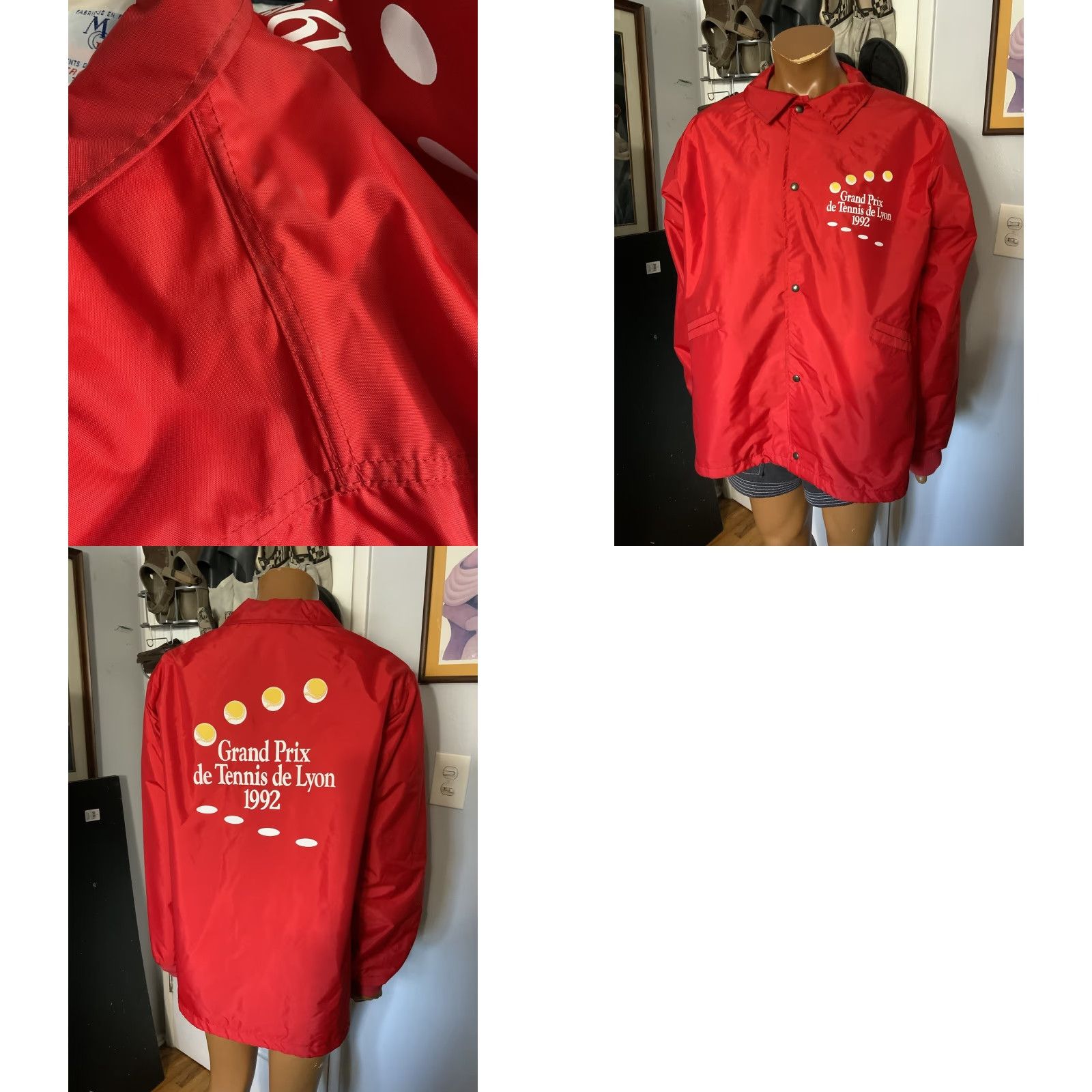 Vintage VINTAGE 1992 Grand Prix De Tennis De Lyon ATP Open Windbreaker Jacket XL Sz. XL Size US XL / EU 56 / 4 - 9 Thumbnail