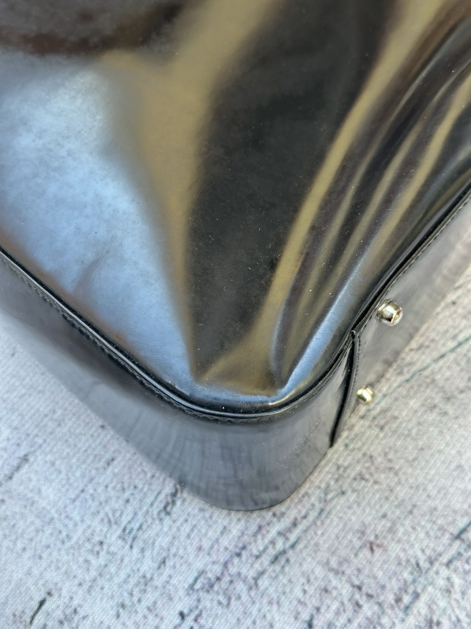 Gucci Gucci Handbag Black Patent Leather Interlocking G Logo Size ONE SIZE - 12 Thumbnail