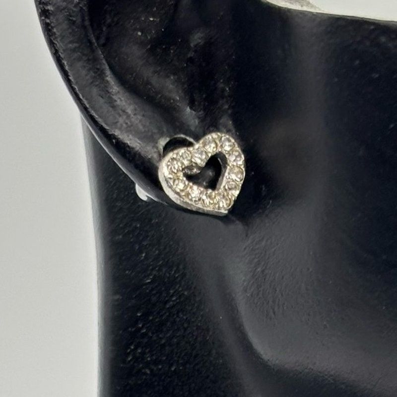 Other Silver Crystal Heart Earring Size ONE SIZE - 1 Thumbnail