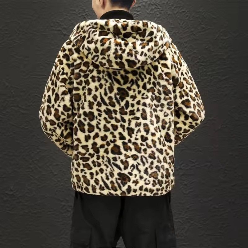 Japanese Brand Leopard Print Fleece Hoodie – Cozy, Trendy Size US XXL / EU 58 / 5 - 5 Thumbnail