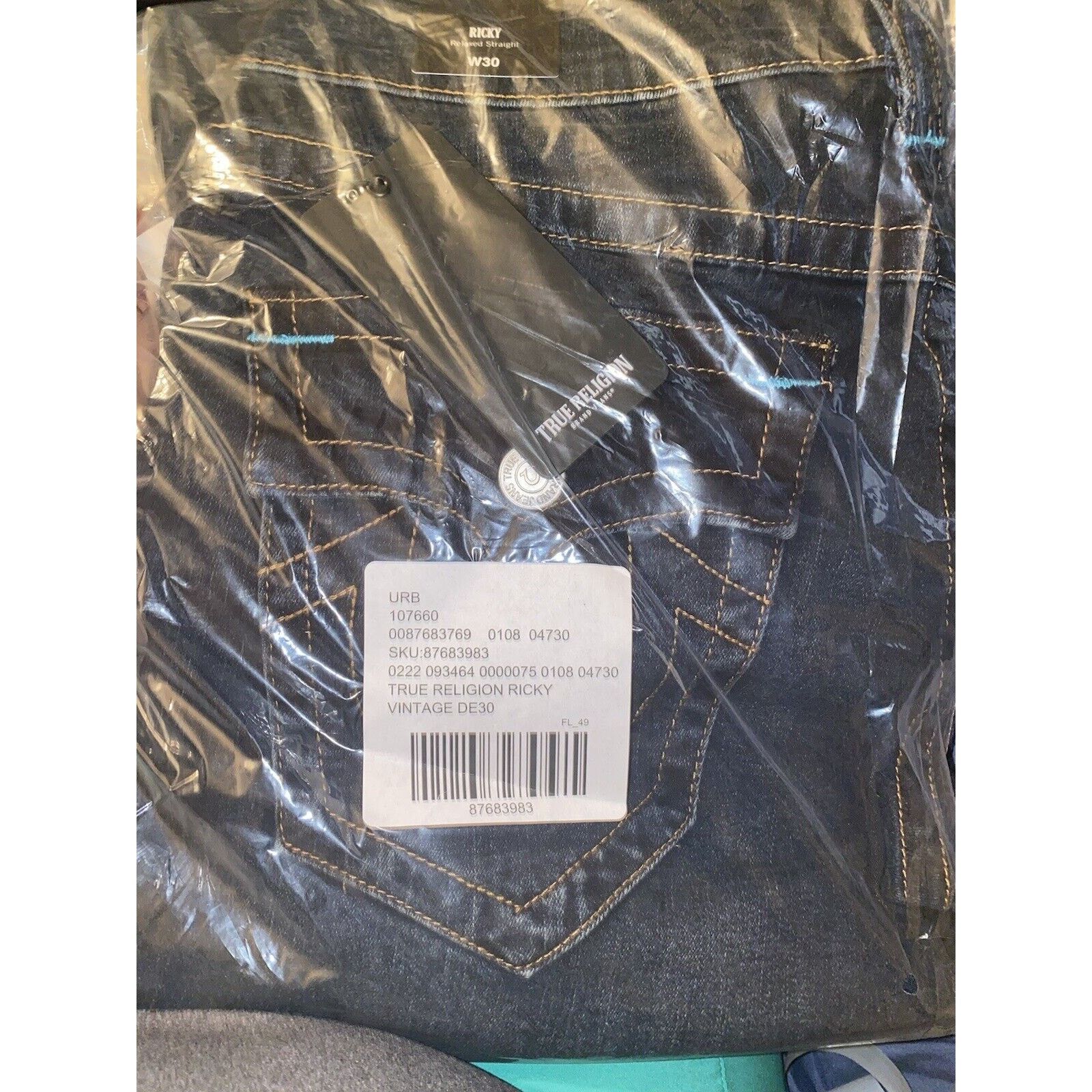 True Religion True Religion Ricky Flap Relaxed Straight Jeans 30 x 32 New Size US 30 / EU 46 - 7 Thumbnail