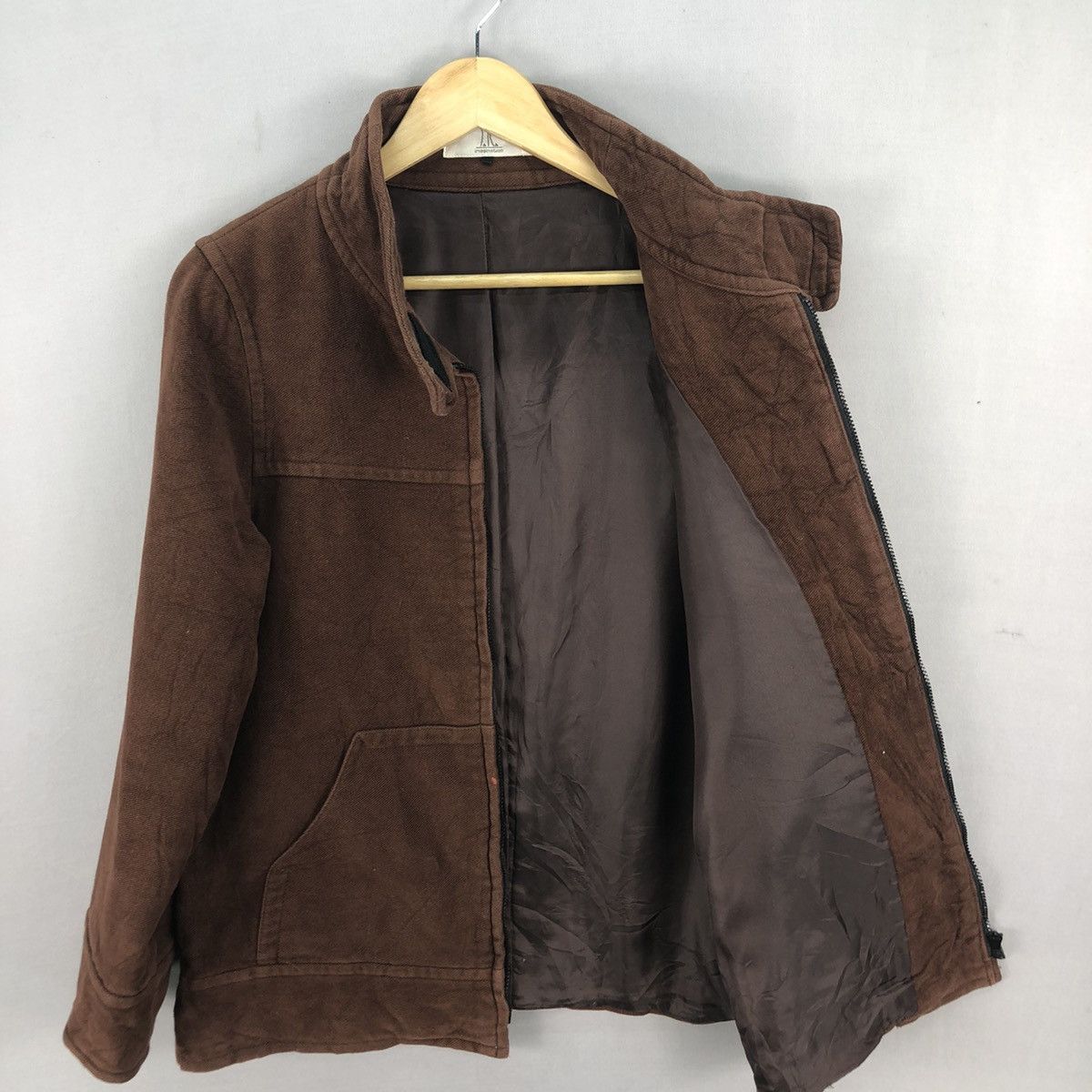 Japanese Brand Vintage Minimalist Brown Denim Zipper Jacket Size US S / EU 44-46 / 1 - 5 Thumbnail
