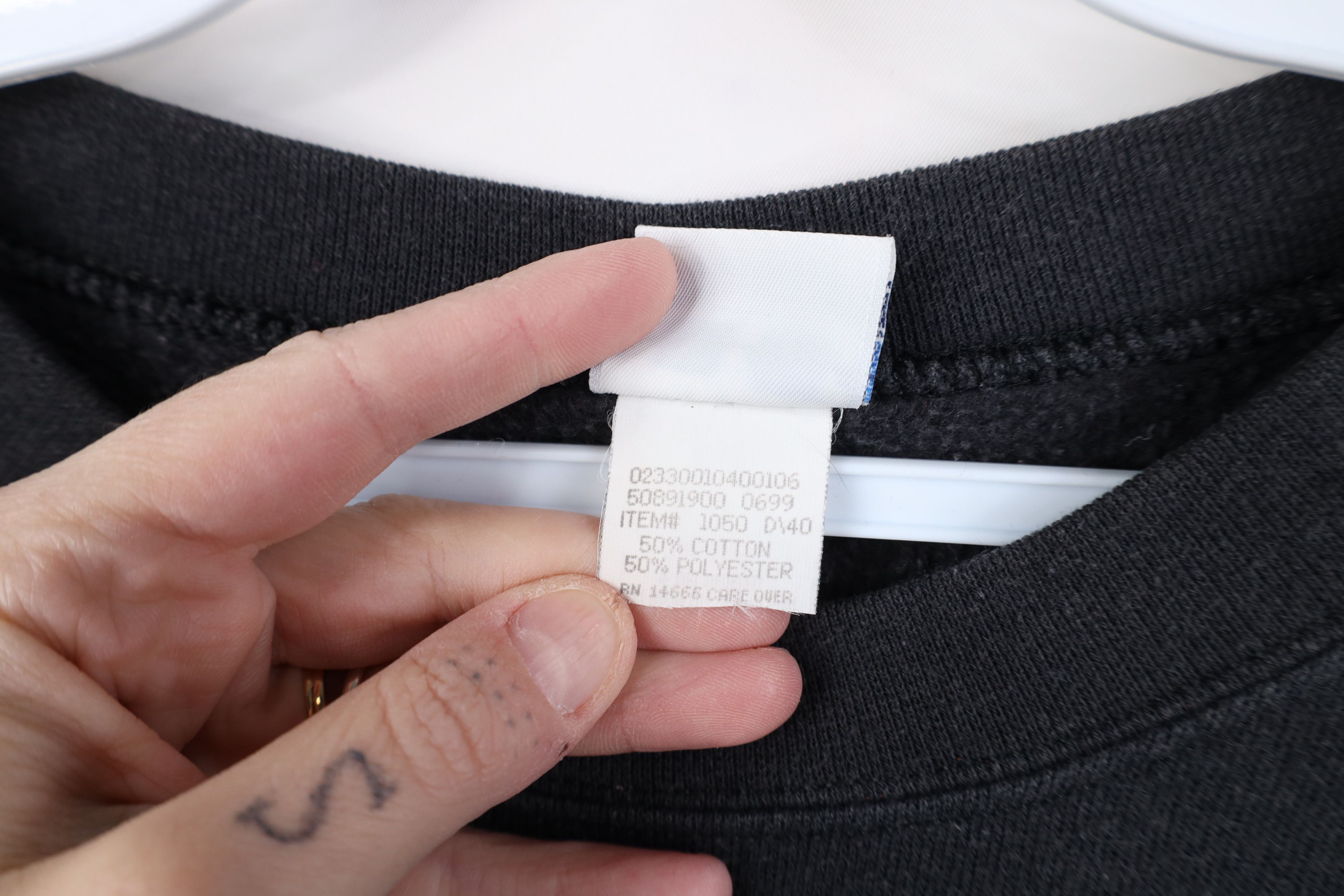 Vintage Vintage 90s Streetwear Blank Crewneck Sweatshirt Black Size L / US 10 / IT 46 - 8 Thumbnail