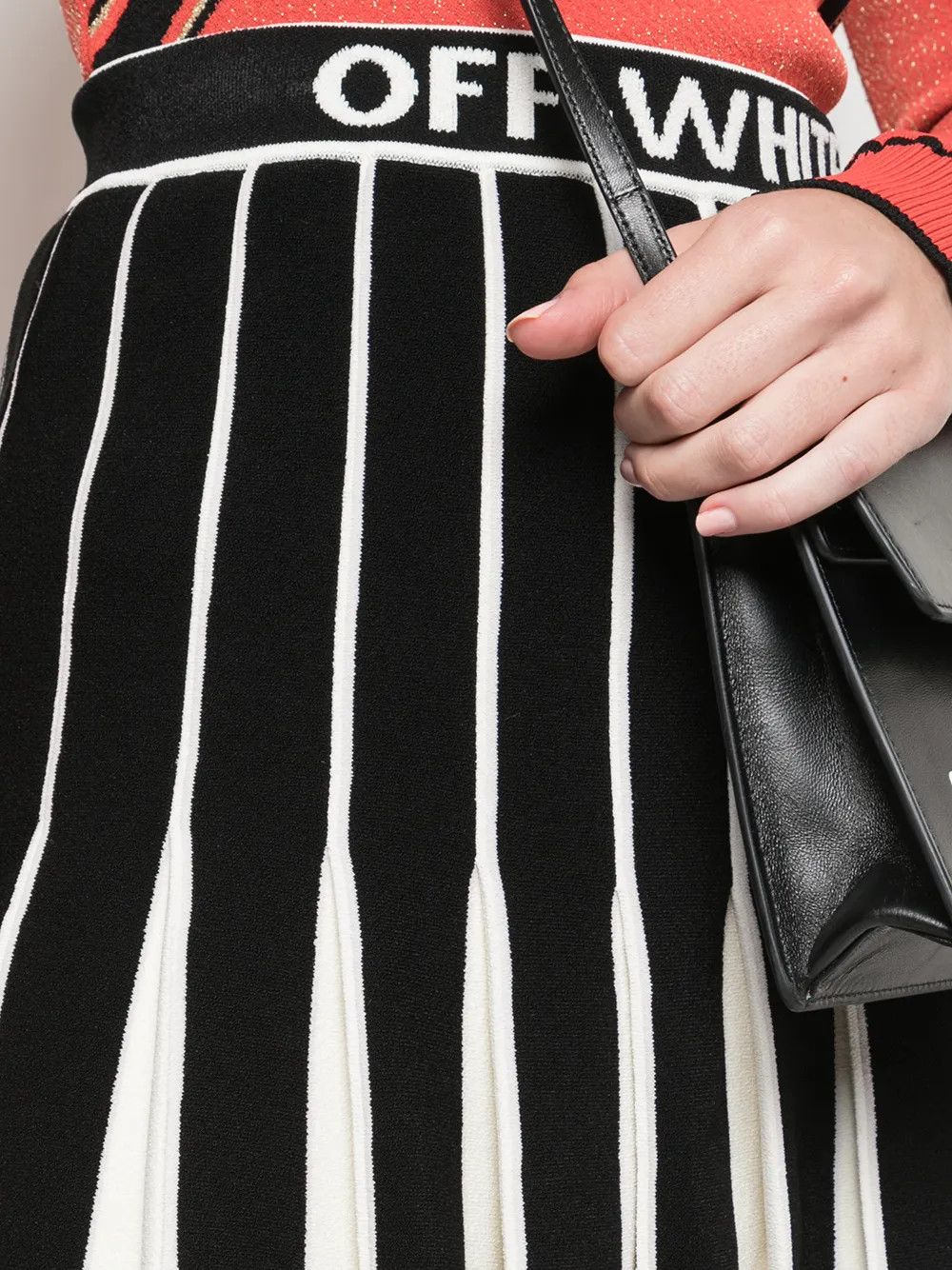 Off-White o1y1225 Logo Mini Skirt in Black/White Size 28" / US 6 / IT 42 - 2 Thumbnail
