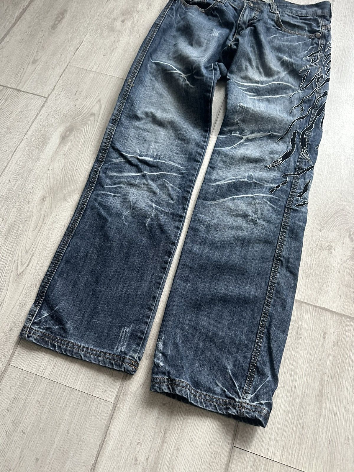 Japanese Brand Vintage Streetwear Denim Jeans Y2K Avant Garde Size US 30 / EU 46 - 7 Thumbnail