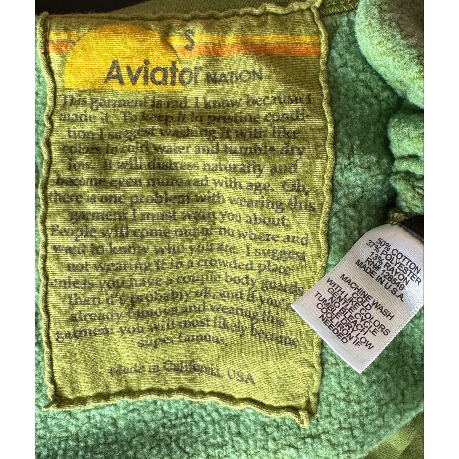 Aviator Nation Early Aviator Nation Surf Sweatshirt Green Rainbow Windsurf Size S / US 4 / IT 40 - 16 Thumbnail