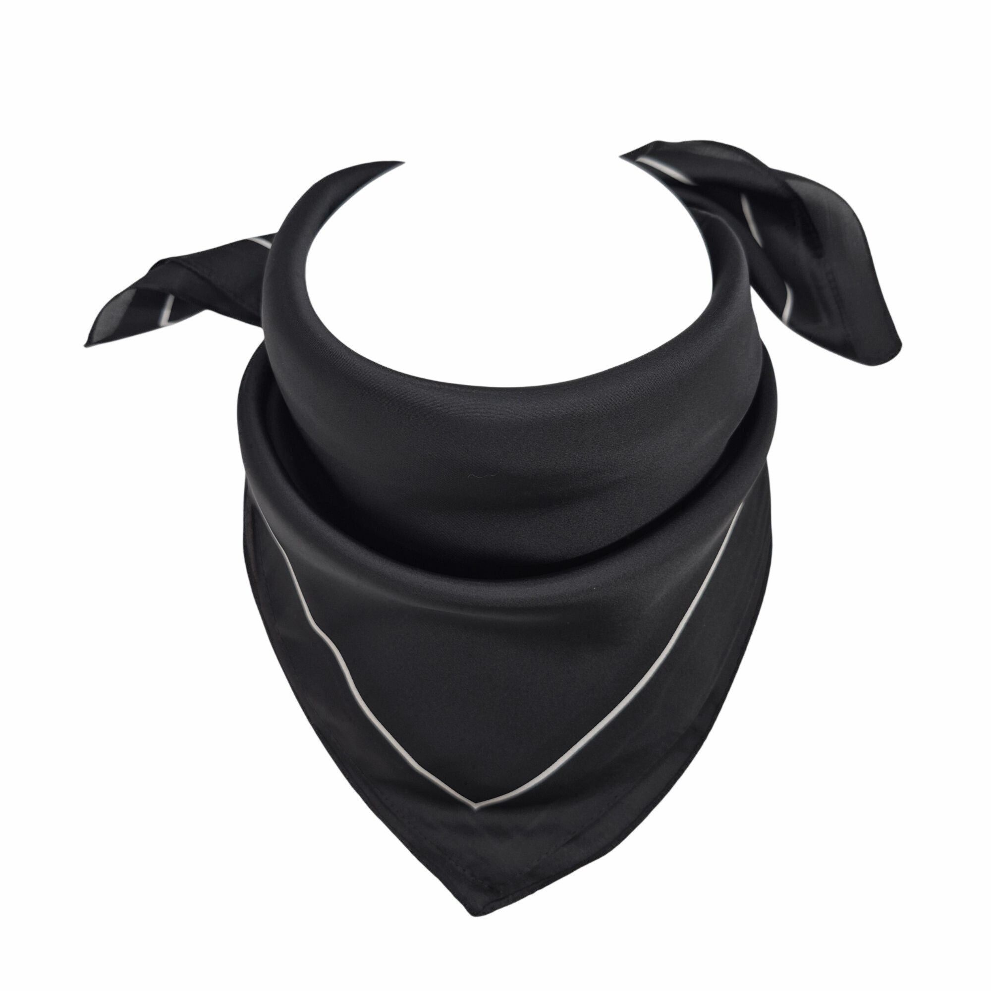 Other Luxury Elegant Minimalist Soft Silky Square Scarf Black With Size ONE SIZE - 3 Thumbnail