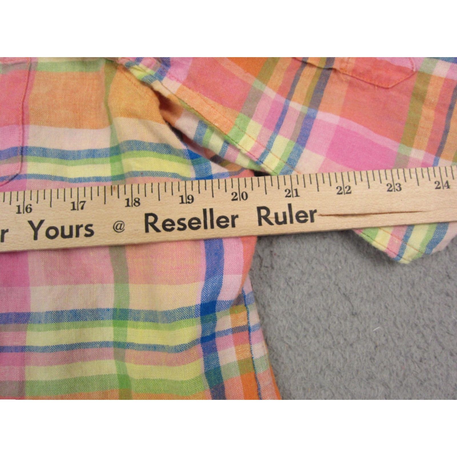 Jones New York Jones New York Shirt Womens L Pink Plaid 100% Linen Casual Classic 90s City Womens Size L / US 10 / IT 46 - 6 Thumbnail