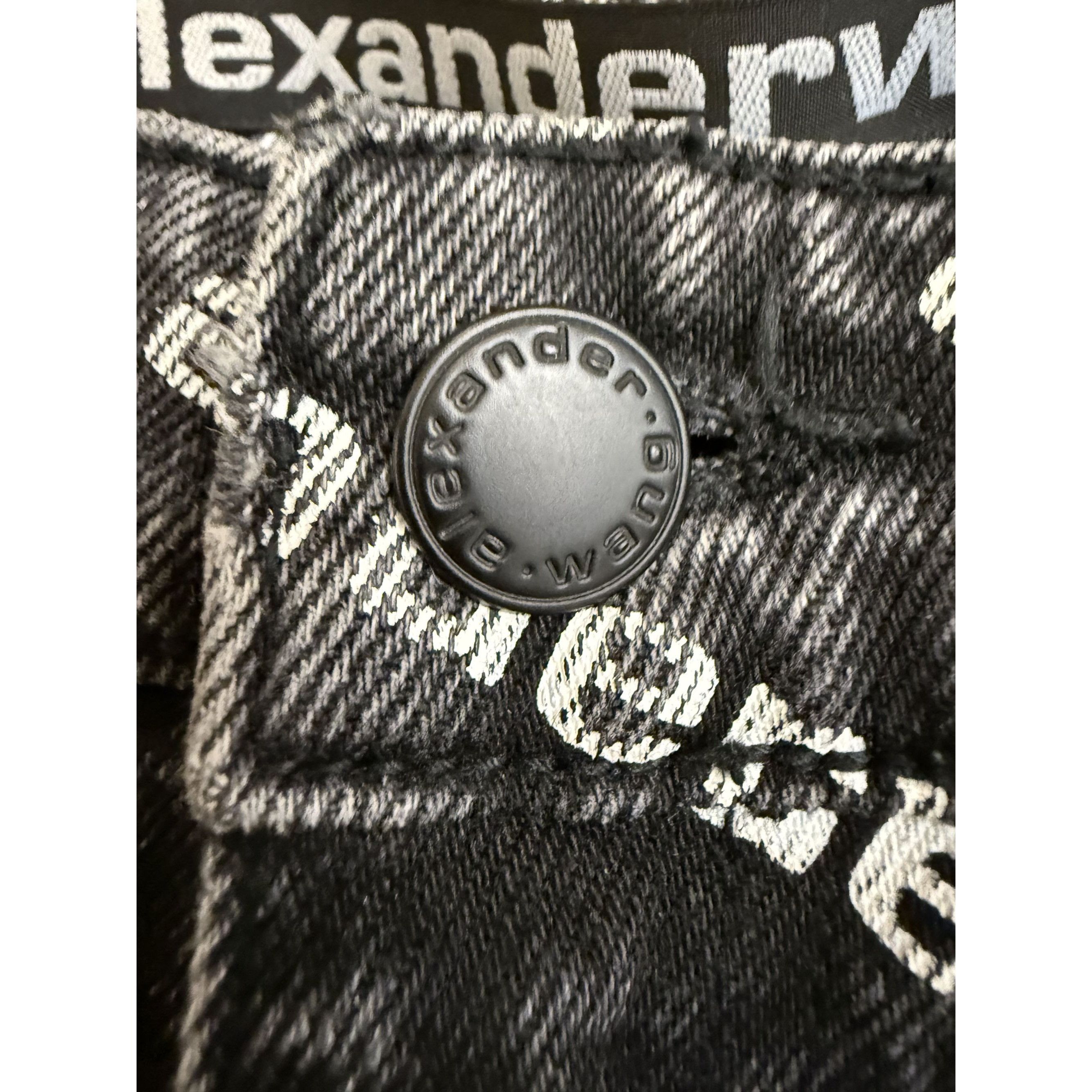 Alexander Wang Alexander Wang Black & White Logo Print Denim Jeans Straight Size 26" / US 2 / IT 38 - 11 Thumbnail