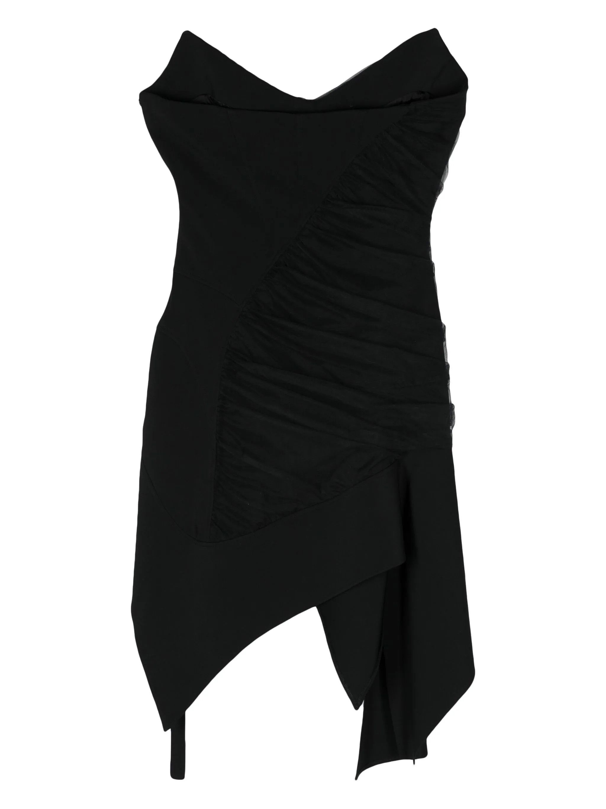 o1s22i1n1024 Asymmetric Mini Bustier Dress in Black