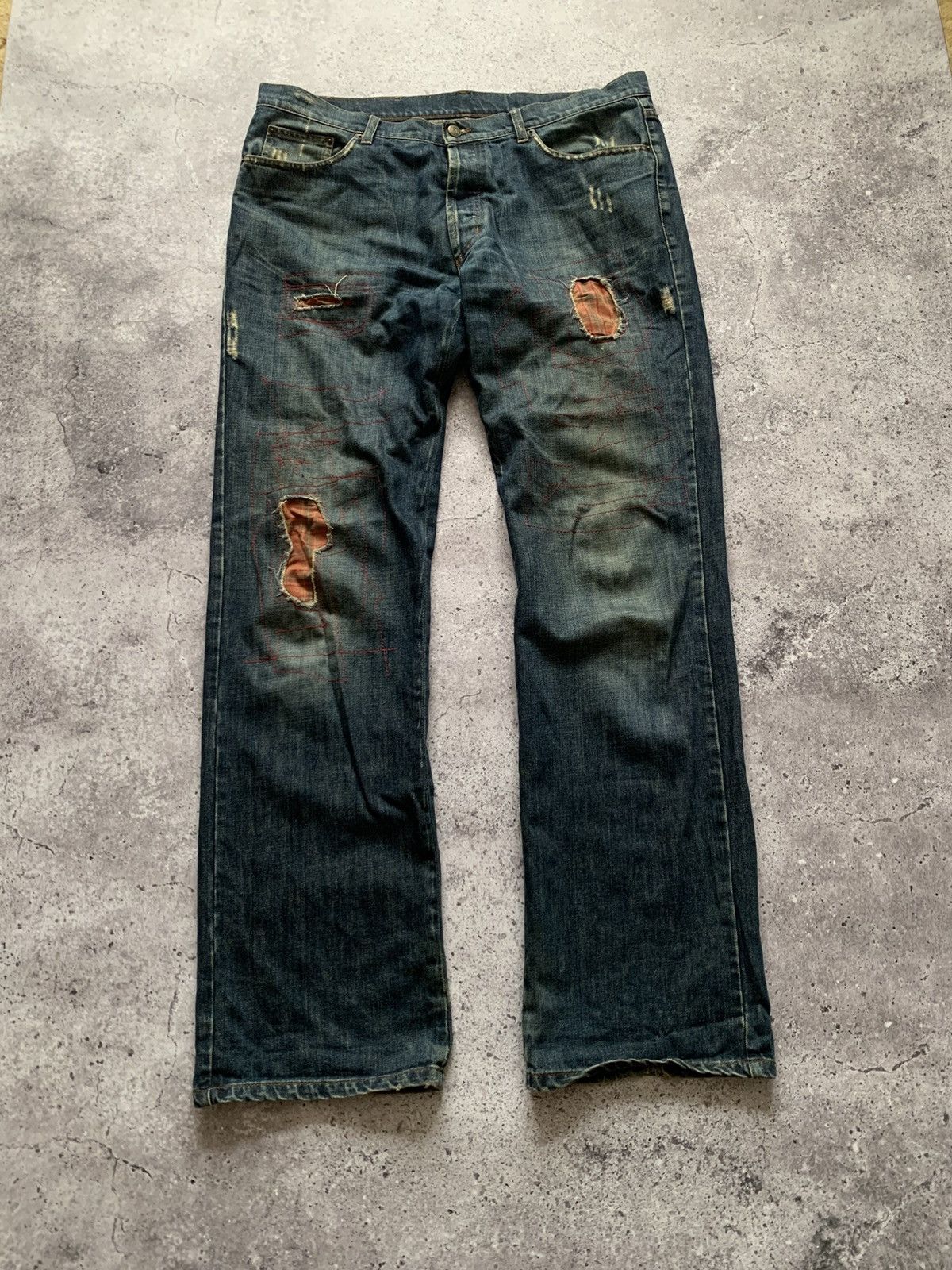 Iceberg 🔥VINTAGE 90s ICEBERG DISTRESSED Y2K JEANS Size US 38 / EU 54 - 2 Thumbnail