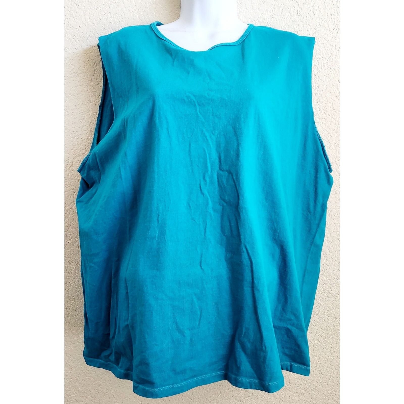 Other Just My Size Blue Sleeveless Round Neck Top 18W 20W Plus Size XXL / US 16-18 / IT 52-54 - 1 Thumbnail