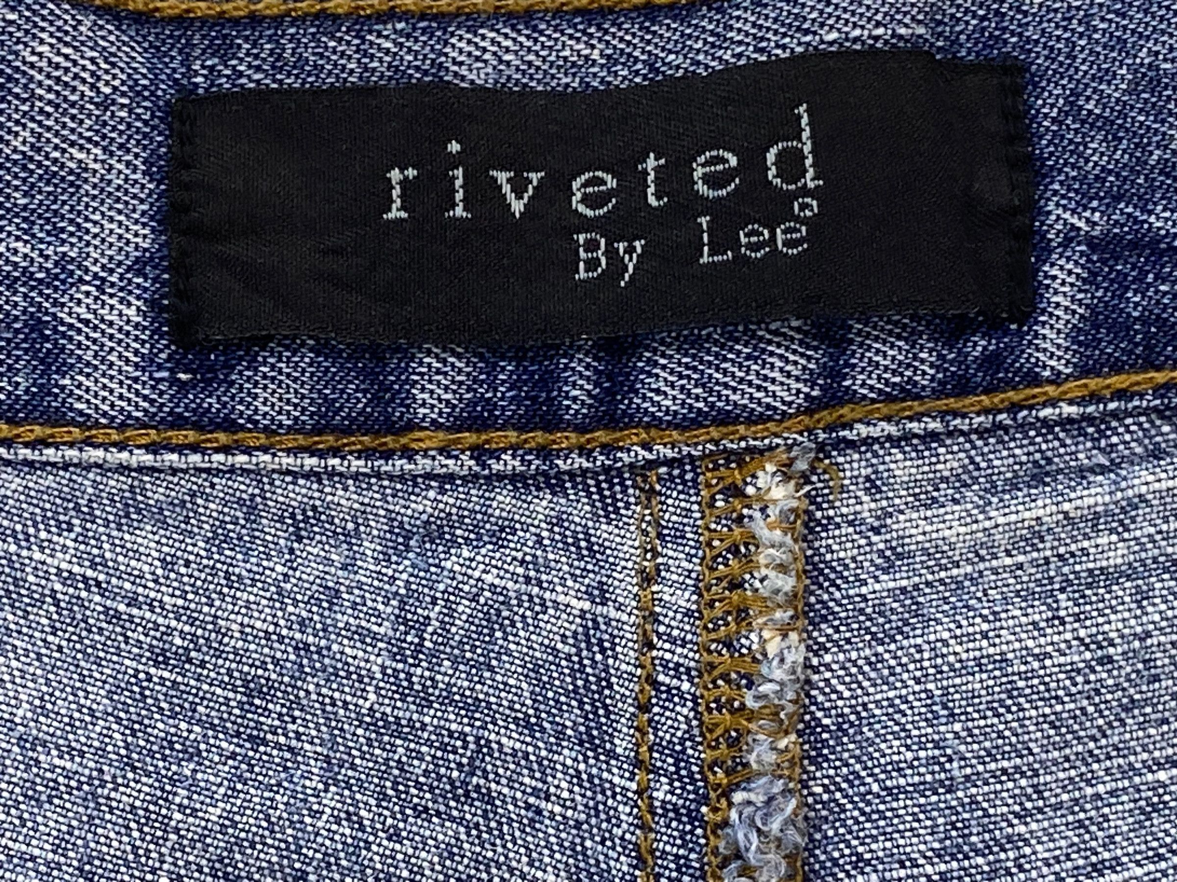 Lee Vintage Lee Riveted Denim Shorts Light Blue 90s Streetwear Size US 29 - 6 Thumbnail
