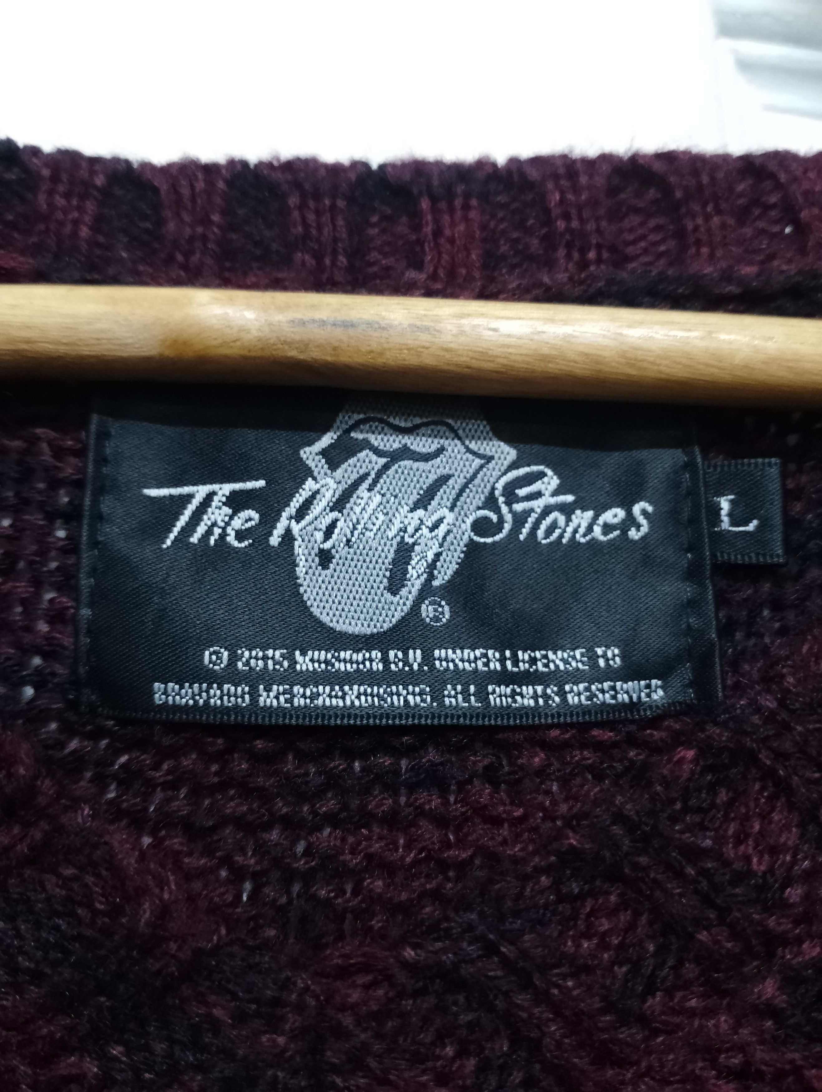 Band Tees ROLLING STONES Cable Knitwear Backhit Big Logo Size US L / EU 52-54 / 3 - 4 Thumbnail