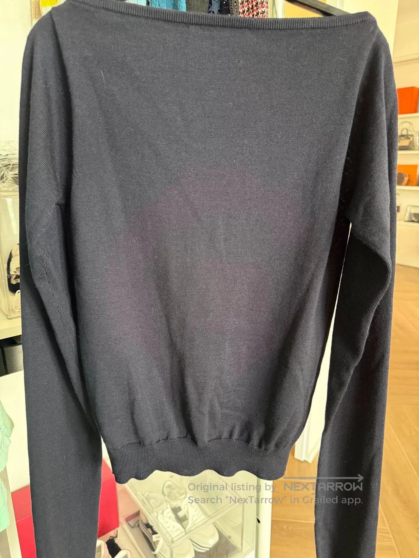 Miu Miu Miu Miu Off-Shoulder Reversible Blue Sweater. Size S / US 4 / IT 40 - 6 Thumbnail