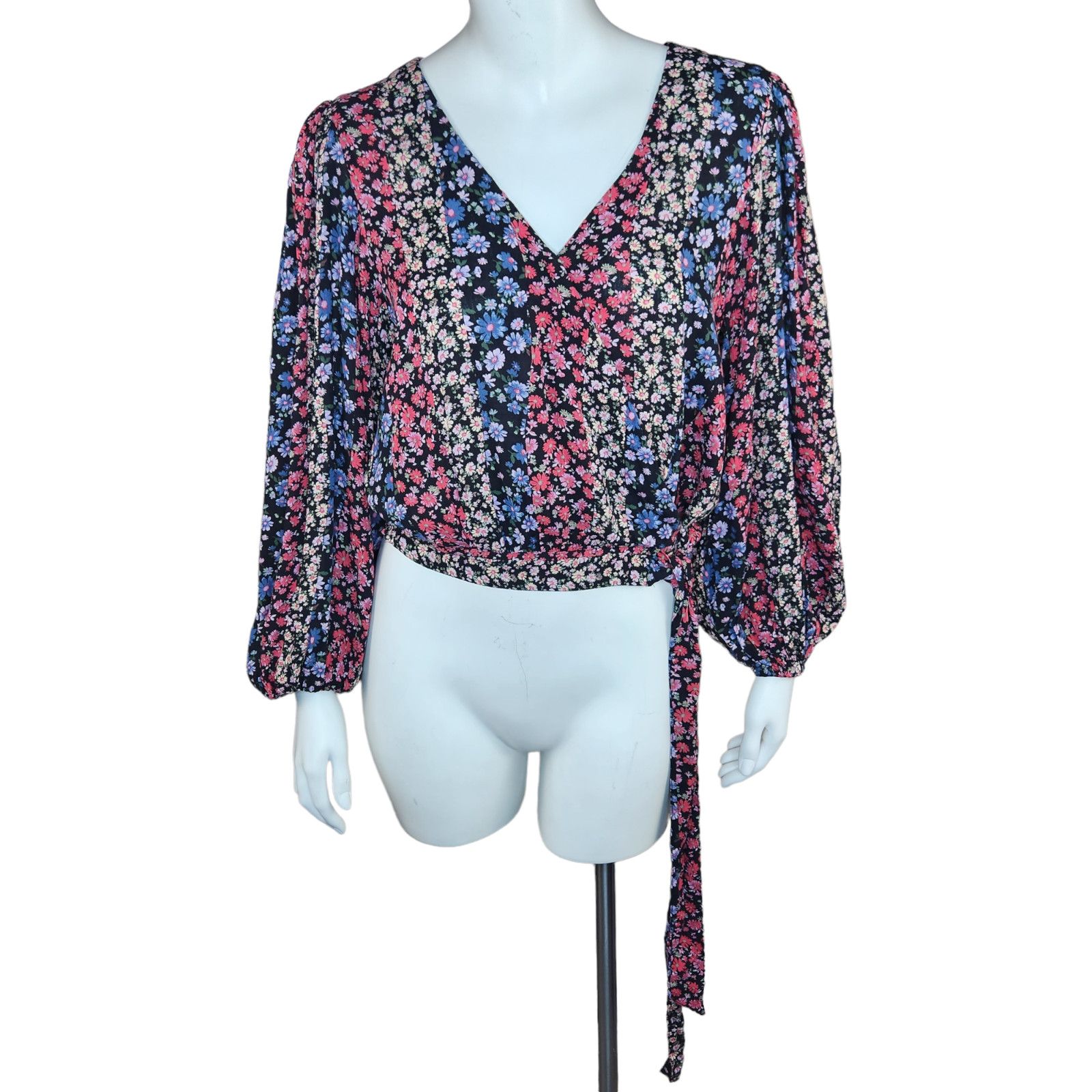 American Eagle Outfitters American Eagle Womens Small Floral V-Neck Cottagecore Blouse Size S / US 4 / IT 40 - 10 Thumbnail