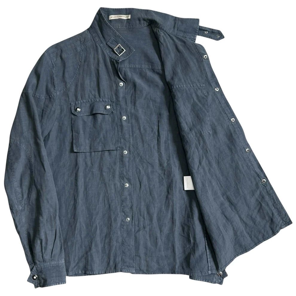 Balenciaga Balenciaga Belt Collar Linen Work Shirt - SS05 Size US M / EU 48-50 / 2 - 3 Thumbnail