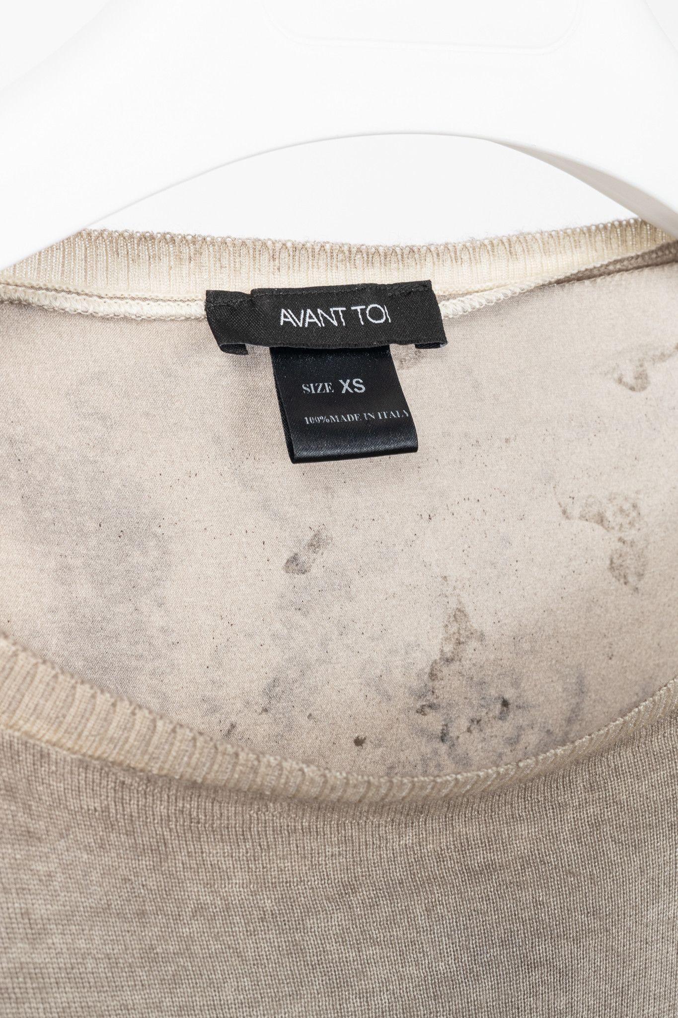 Avant Toi Avant Toi Taupe Cashmere & Silk-Back Water-Print Sweater Size XS / US 0-2 / IT 36-38 - 4 Thumbnail