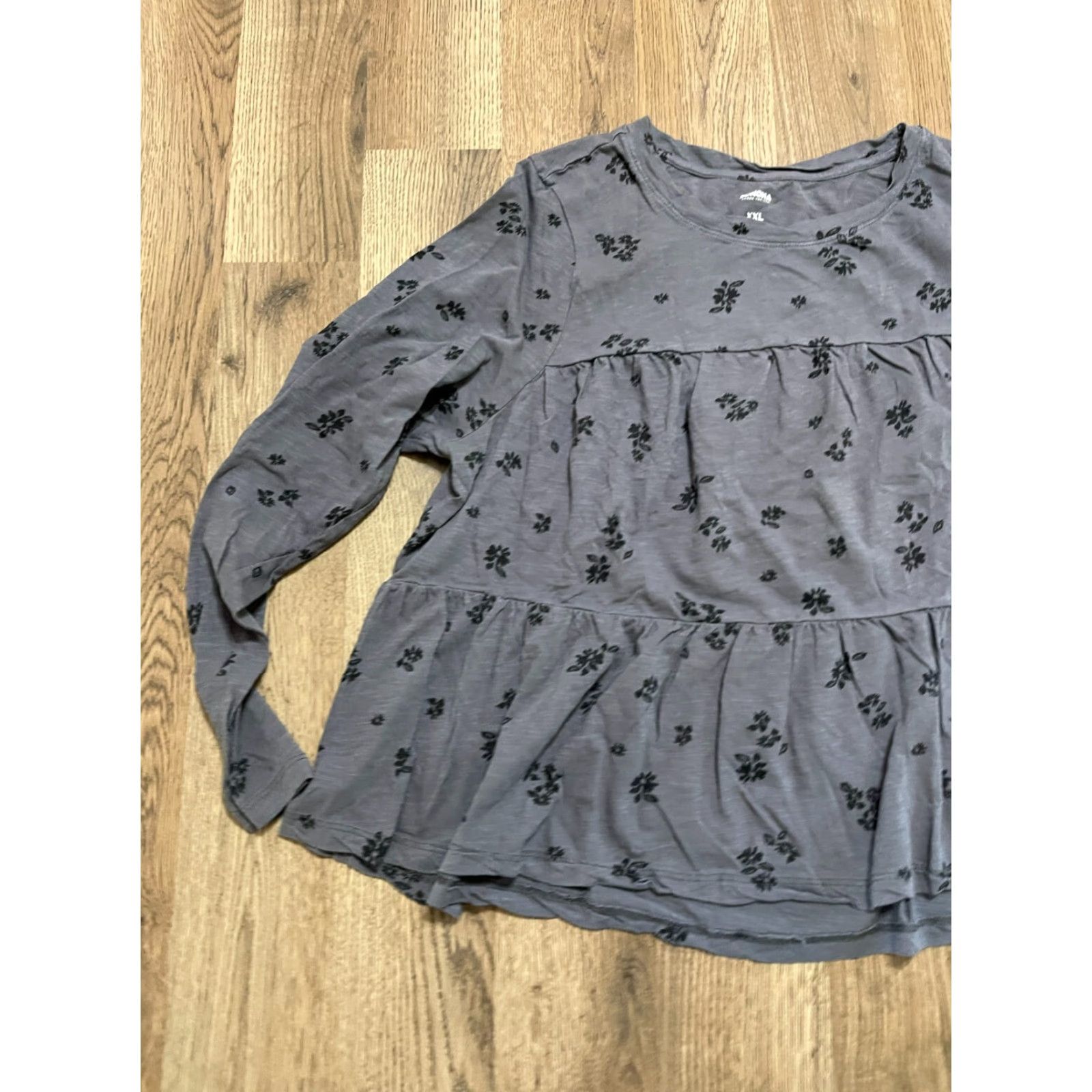 Vintage Sonoma Shirt Women's Size XXL Grey Black Floral Long Sleeve Shirt Size XXL / US 16-18 / IT 52-54 - 3 Thumbnail