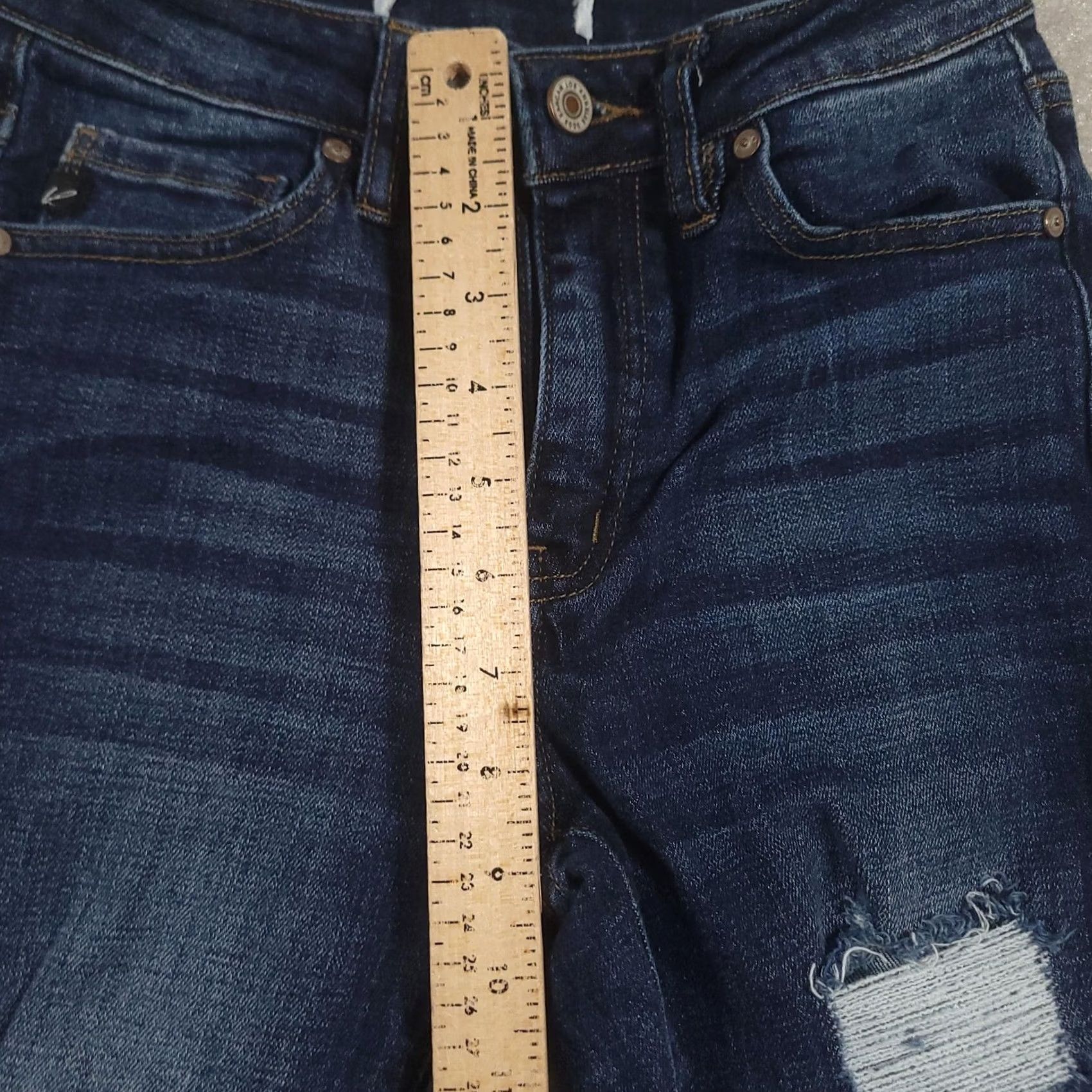Vintage KUT from the Kloth Jeans Womens 24 Dark Wash Distressed Mid Rise Skinny Raw Hem Jeans Size 42" / US 20 - 7 Thumbnail
