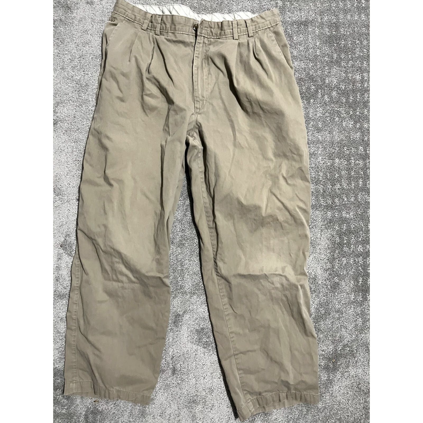 Dockers Dockers Men Pants 36x30 Chino Dress Flat Front Beig﻿e 90s Vintage Theme Relaxed Fit D4 Straight Mens Size US 36 / EU 52 - 2 Thumbnail