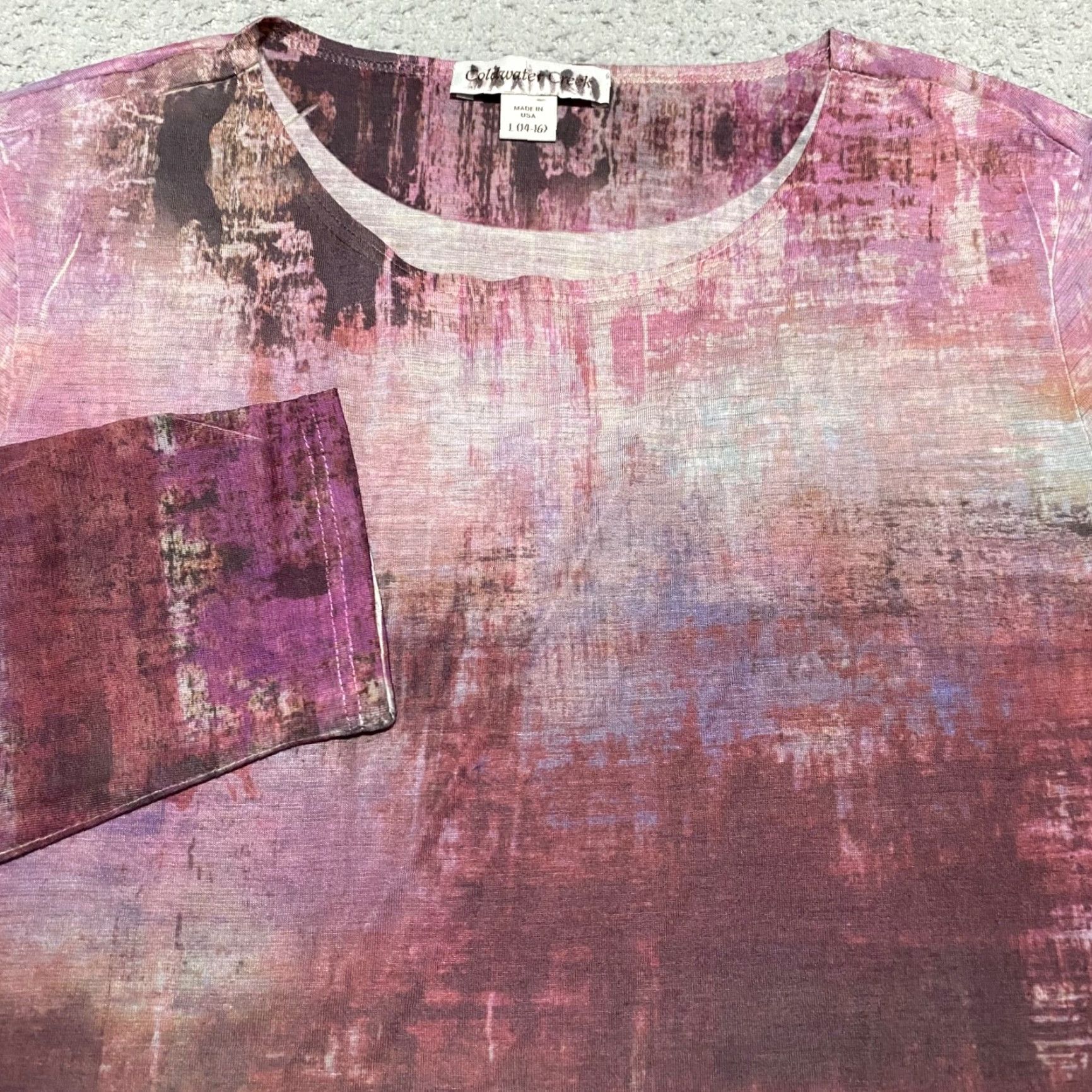Coldwater Creek Coldwater Creek Womens Blouse Shirt Multicolor Geometric Long Sleeve Round Neck L Adult Womens Size L / US 10 / IT 46 - 5 Thumbnail