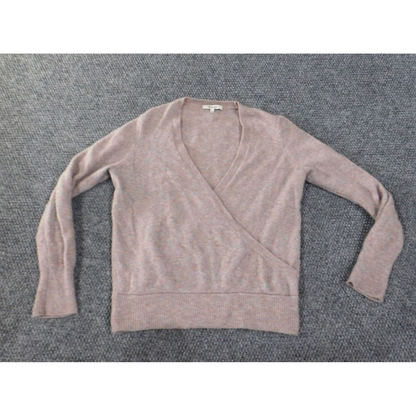 Madewell Madewell Sweater Pullover S Womens Pink Knit Wool Nylon V-Neck Raglan Sleeve Long Sleeve Casual Geometric Logo Size S / US 4 / IT 40 - 2 Thumbnail