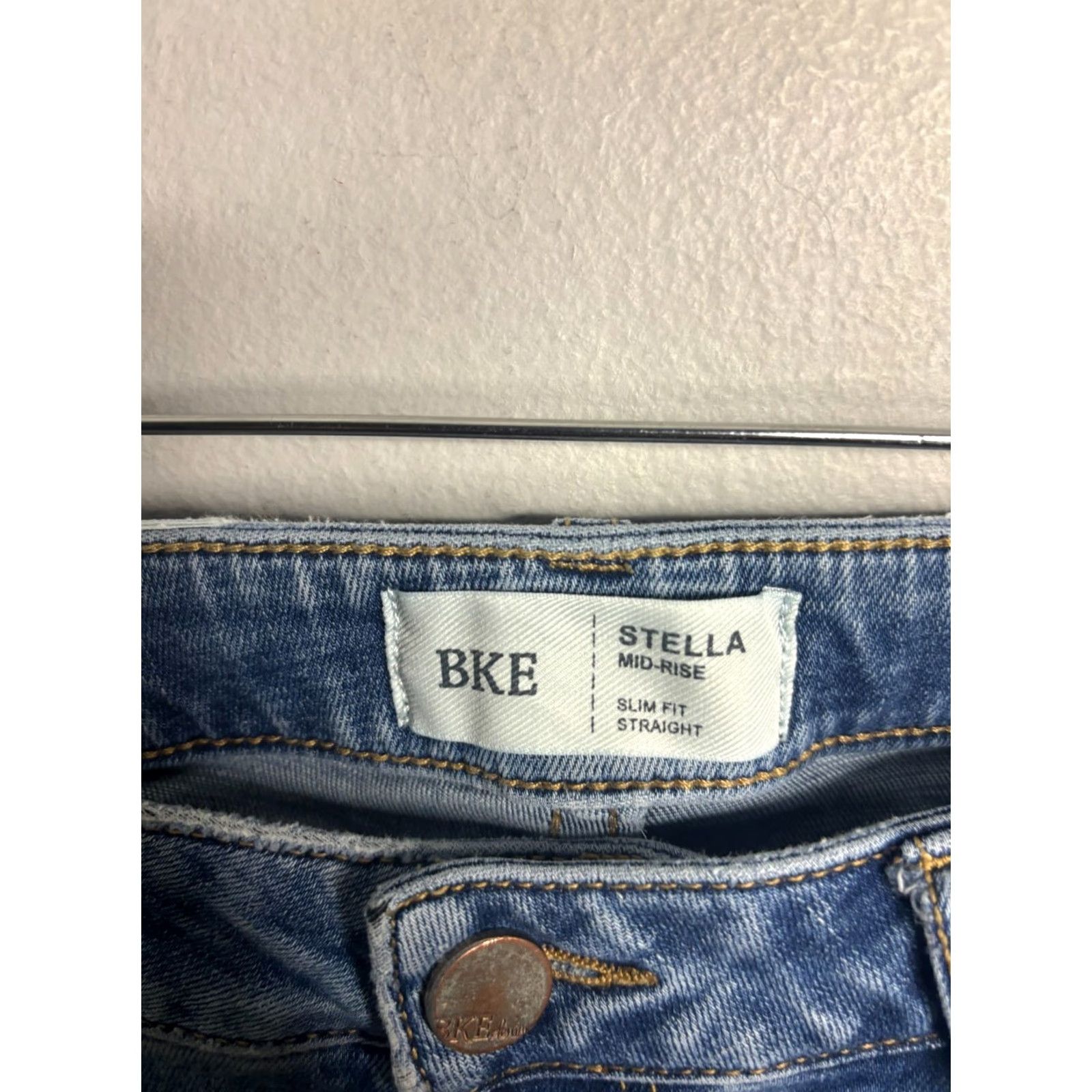 Vintage Buckle BKE Stella Womens Jeans Bootcut Blue Size 32 x 29 Inseam 29 Regular Fit Denim Cotton Spandex 5-Pocket Size 24" / US 00 / IT 34 - 5 Thumbnail