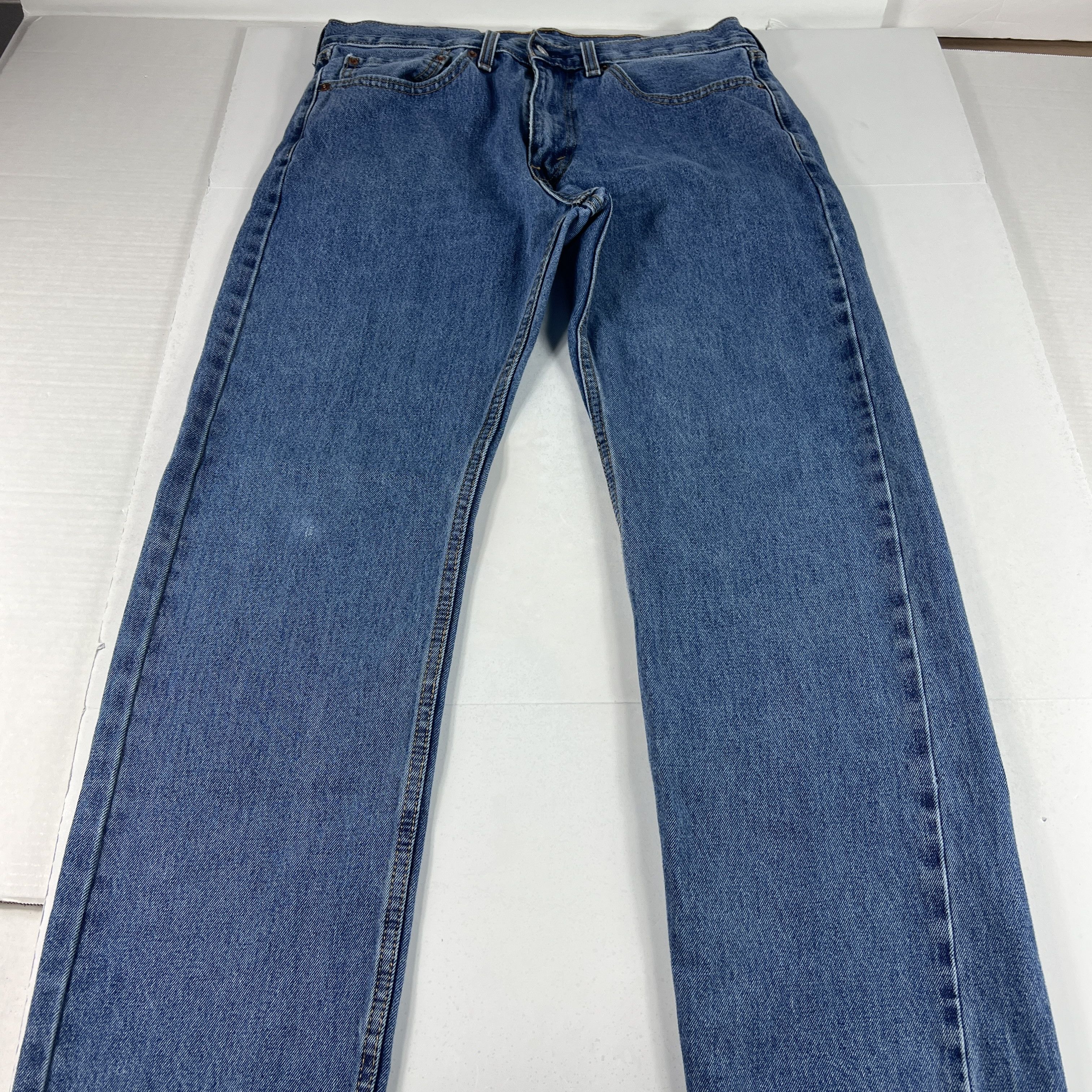 Levi's Levi's Jeans 505 Straight Leg Blue Faded Cotton Denim Size US 34 / EU 50 - 1 Thumbnail