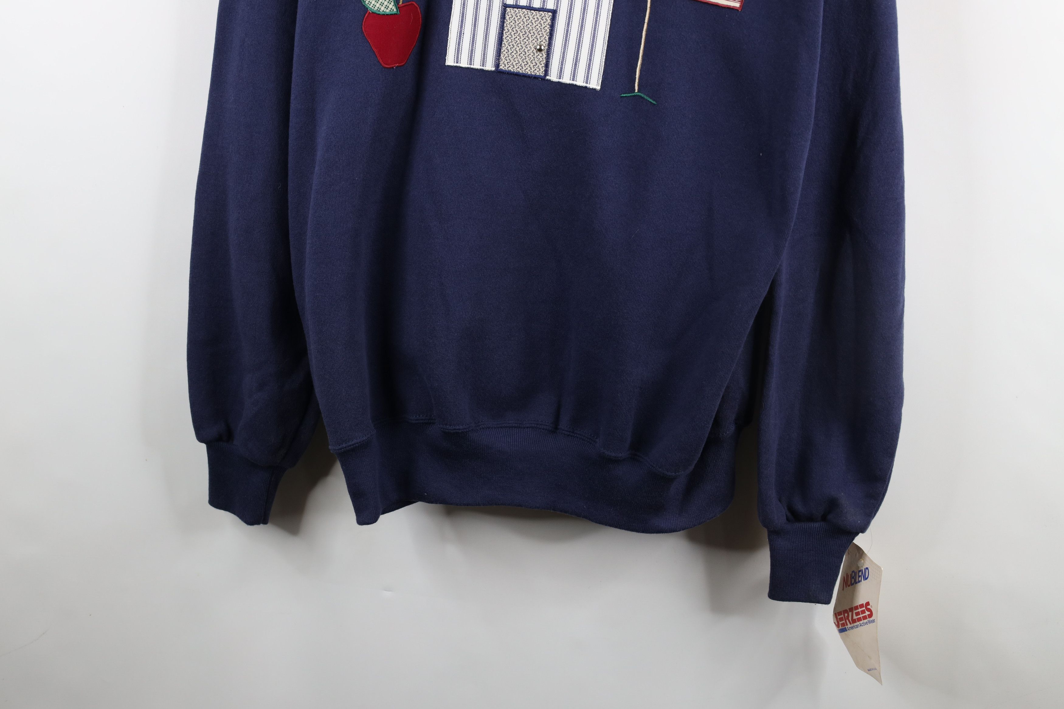 Vintage Deadstock Vintage 90s Streetwear School Patch Sweatshirt USA Size 3XL / US 20-22 - 3 Thumbnail