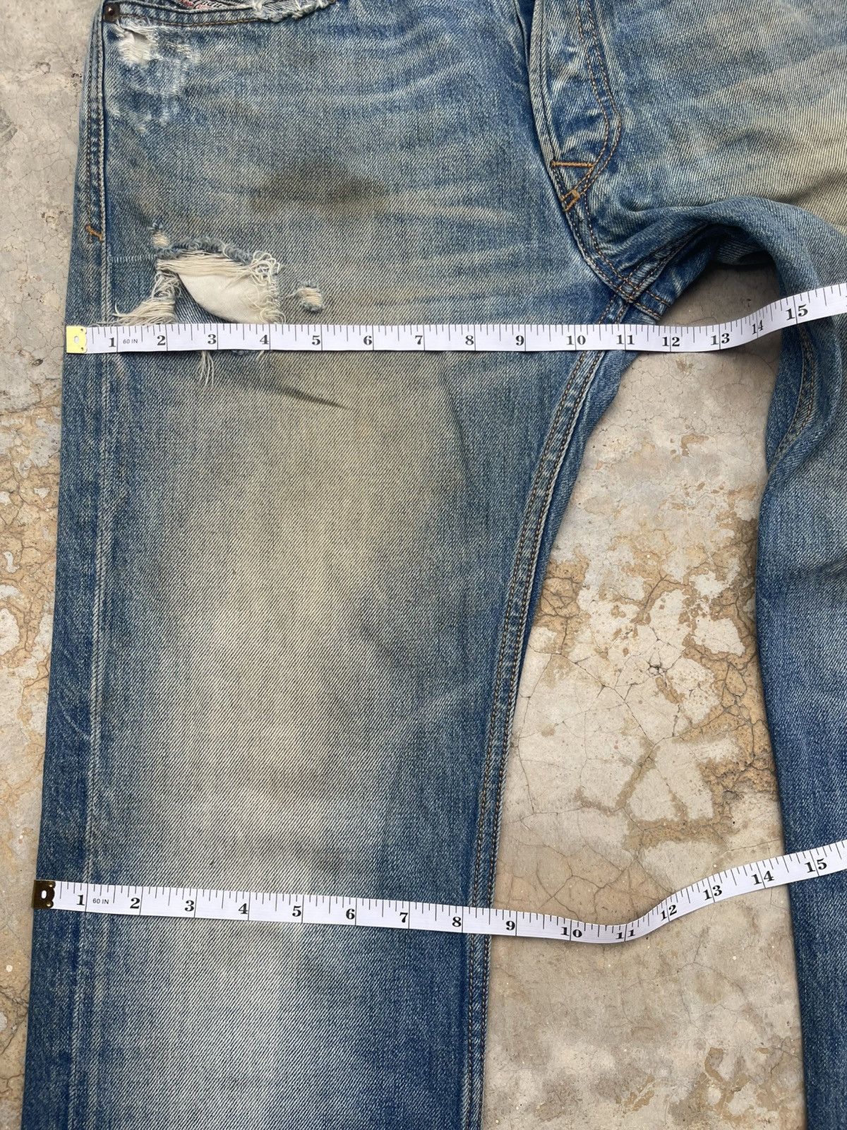 Diesel Diesel Viker Wash 008A2 Distressed Straight Leg Jeans 29x32 Size US 29 - 18 Thumbnail