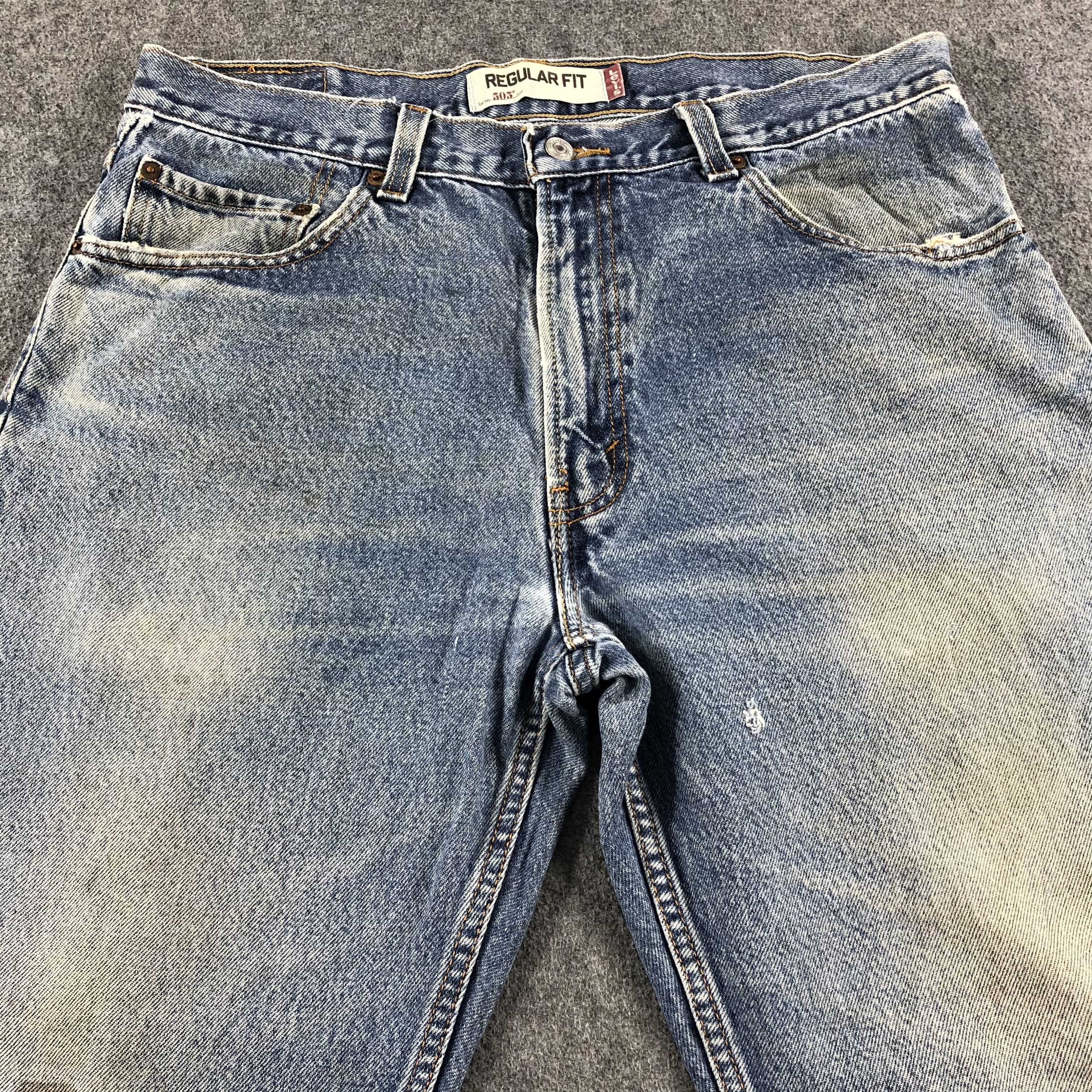 Levi's Vintage Blue Wash Levis 505 Jeans-J2565 Size US 35 - 3 Thumbnail