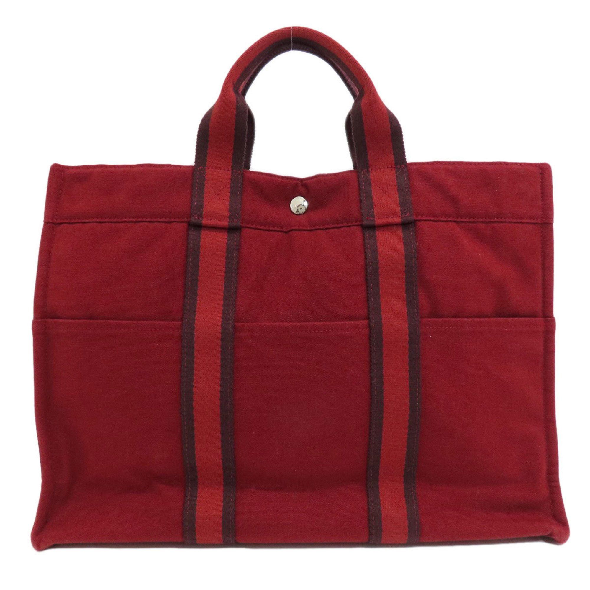 image of Hermes Sac Foul Tou Mm Handbag Canvas Women's Hermes in Red Color