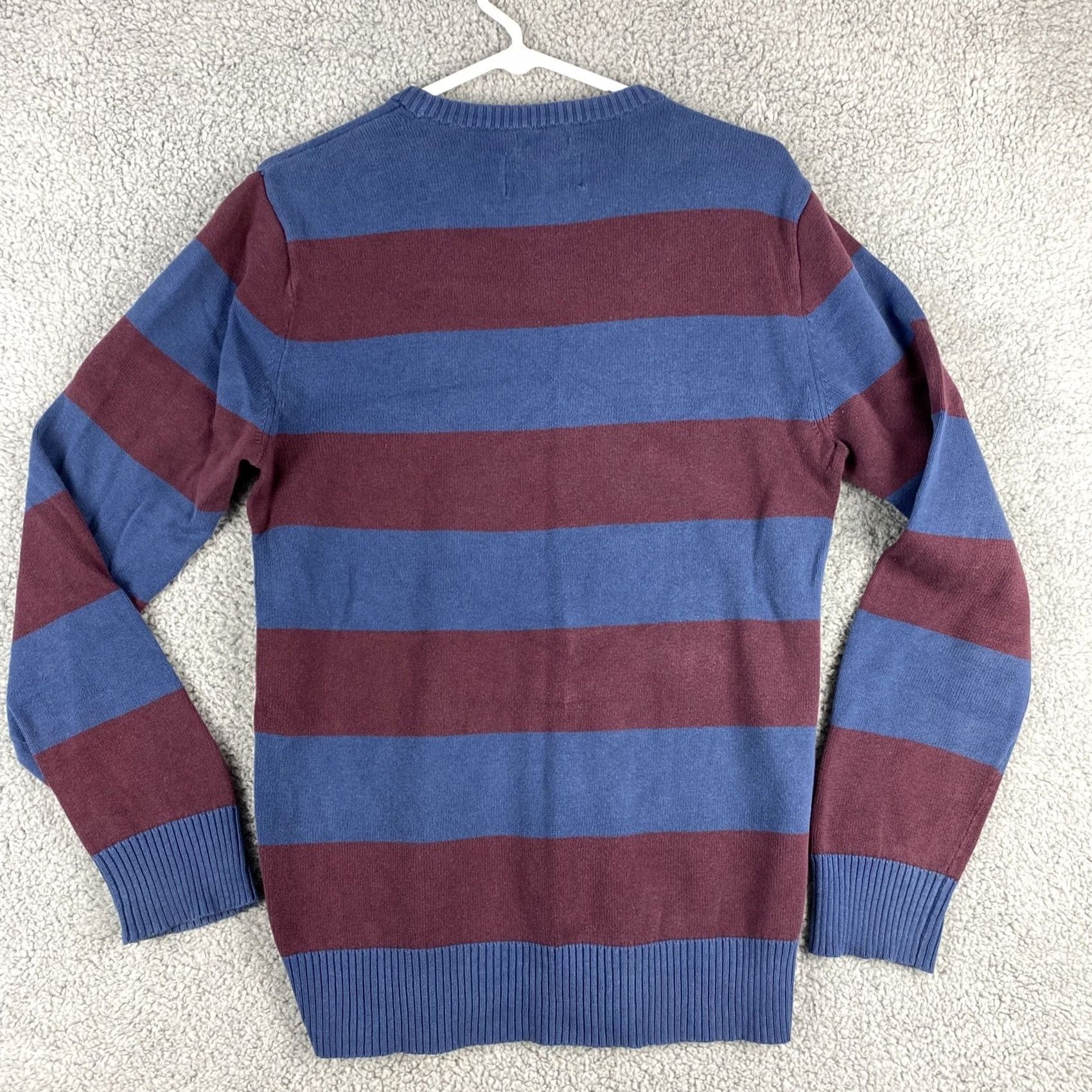 Vintage American Rag Sweater Crewneck Pullover Men M Red Blue Striped Graphic Print Camouflage Theme Casual Seasonal Fall Winter Spring Vintage? No Size US M / EU 48-50 / 2 - 6 Thumbnail