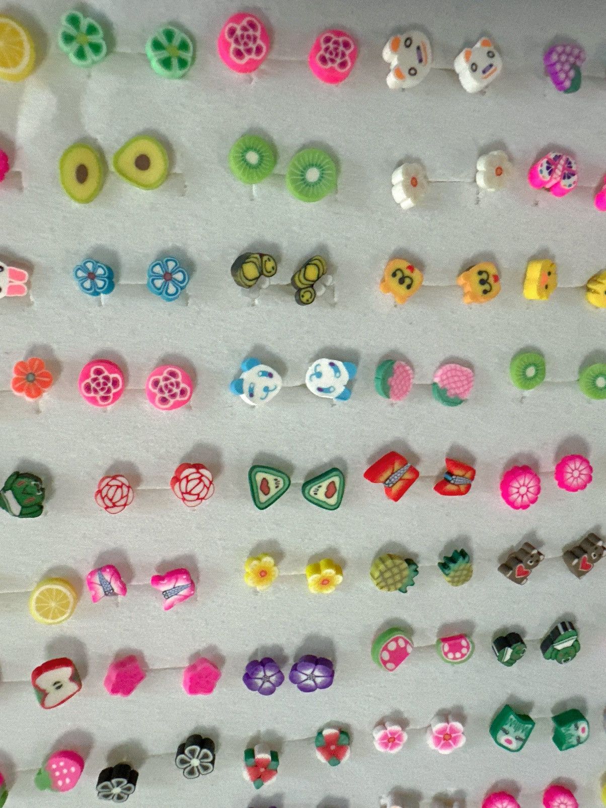 Designer 10 pair of baby earrings studs plastic harmless post lightwe Size ONE SIZE - 17 Thumbnail