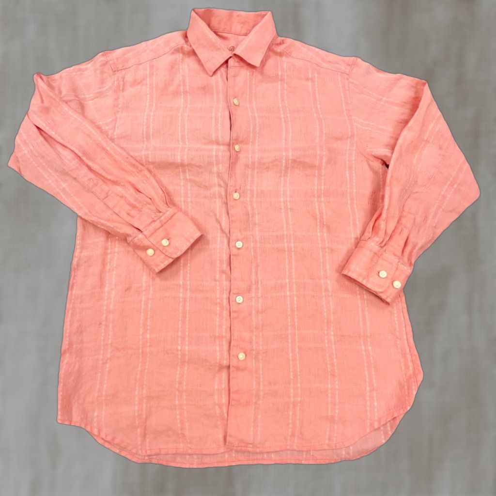 Tommy Bahama Tommy Bahama Linen Shirt Men Medium Pink Button Up Check Hawaiian Beach Adult Size US M / EU 48-50 / 2 - 1 Thumbnail
