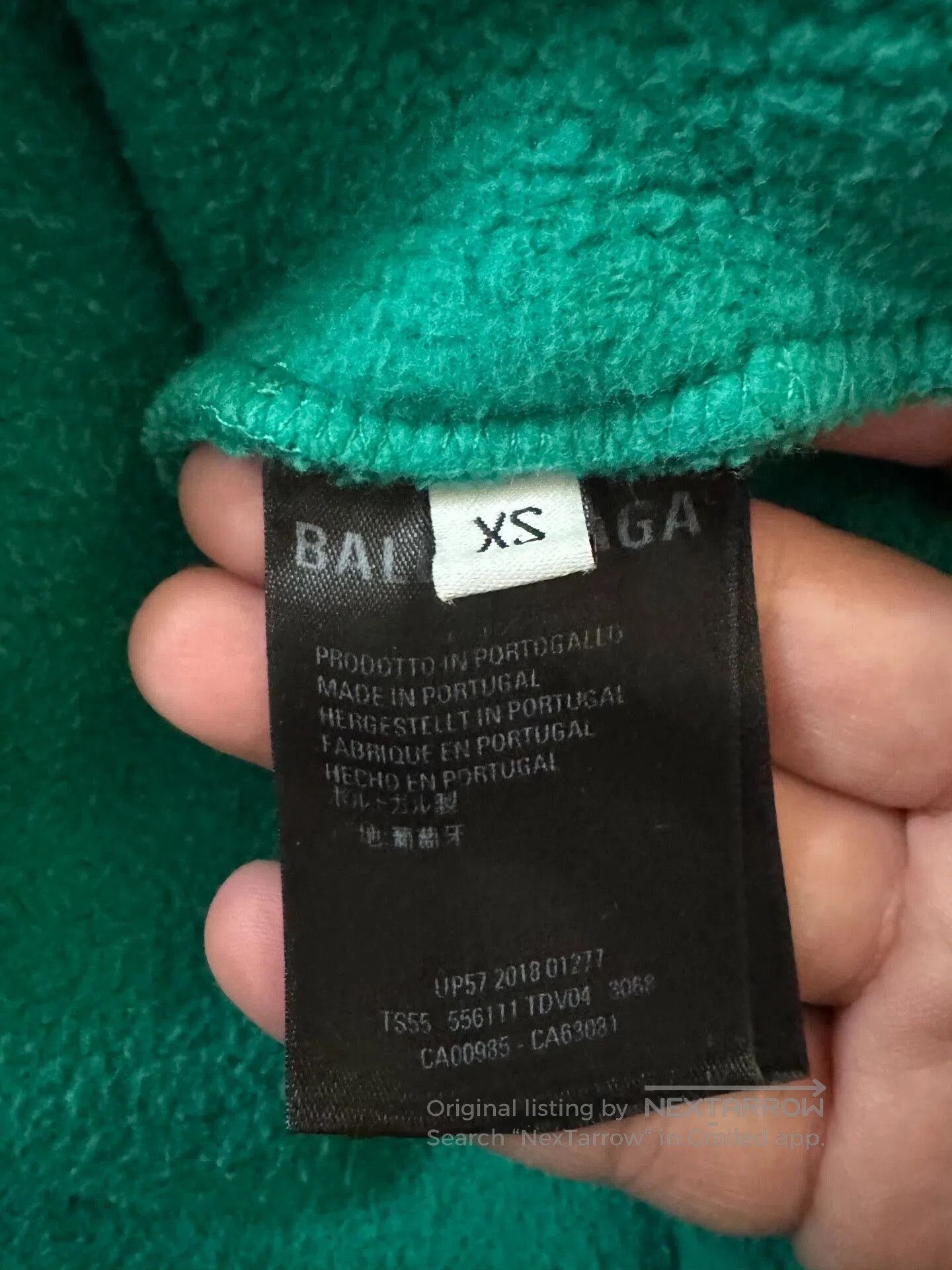 Balenciaga balenciaga turquoise hoodie with logo. Size XS / US 0-2 / IT 36-38 - 4 Thumbnail